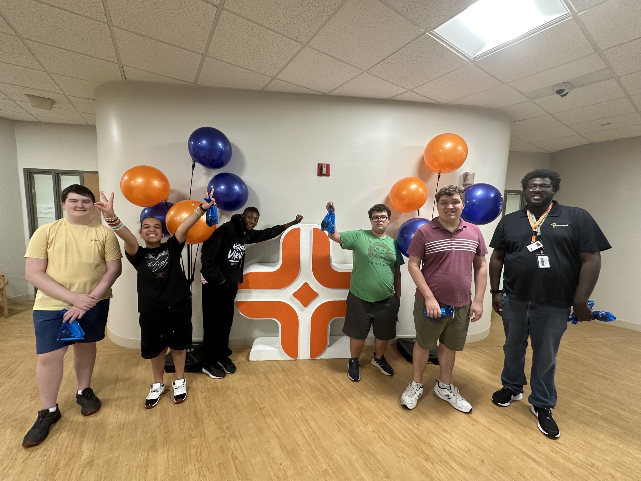 Students stand in the HCA Florida Pasadena Hospital Lobby