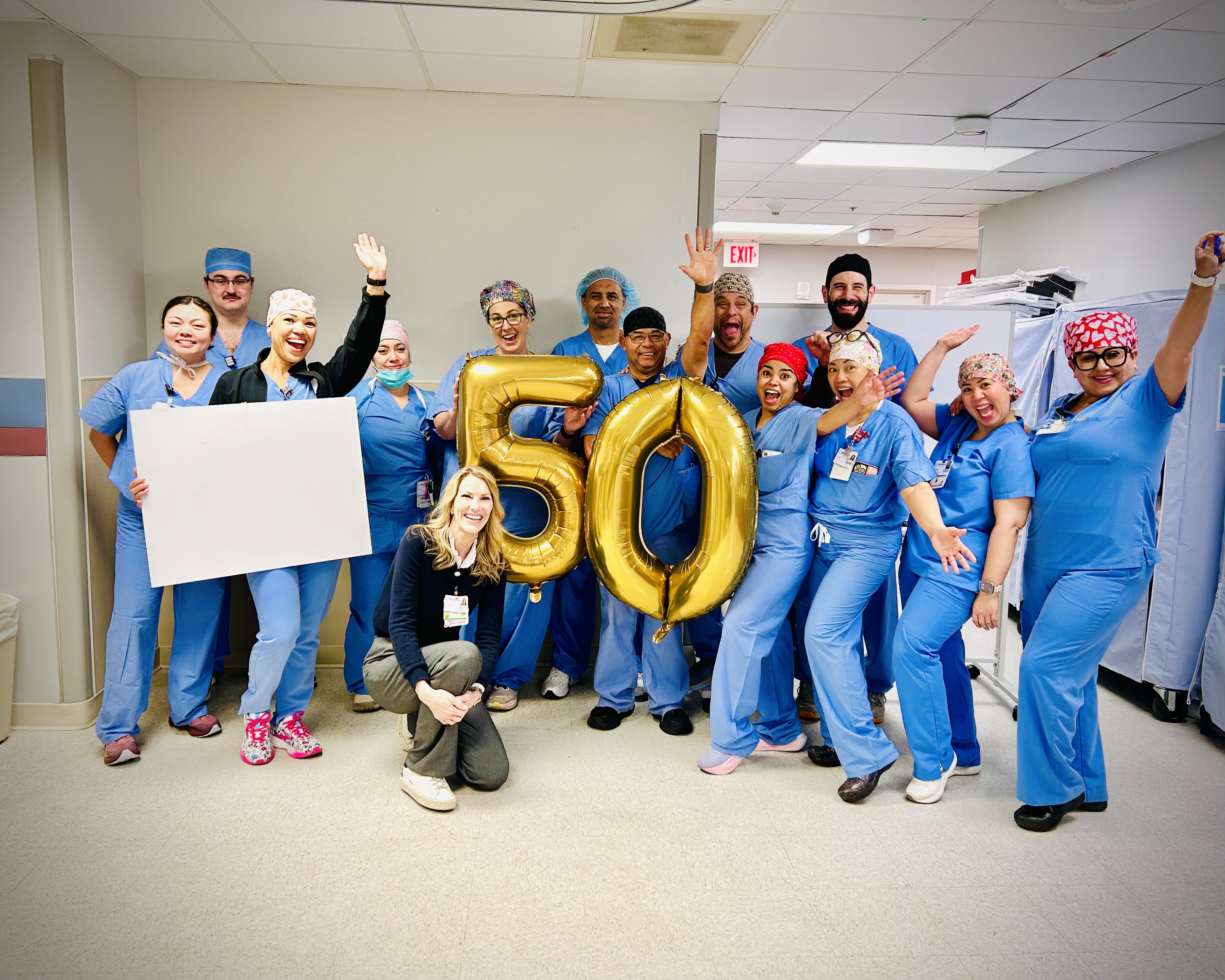 Methodist Hospital cardio team posing in celebration of being named top 50