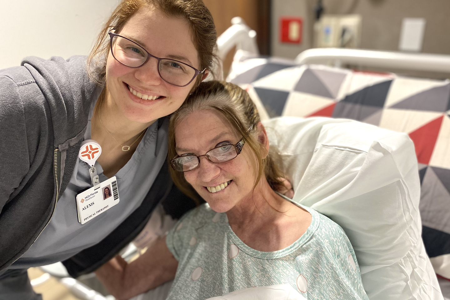Juanita with a caregiver