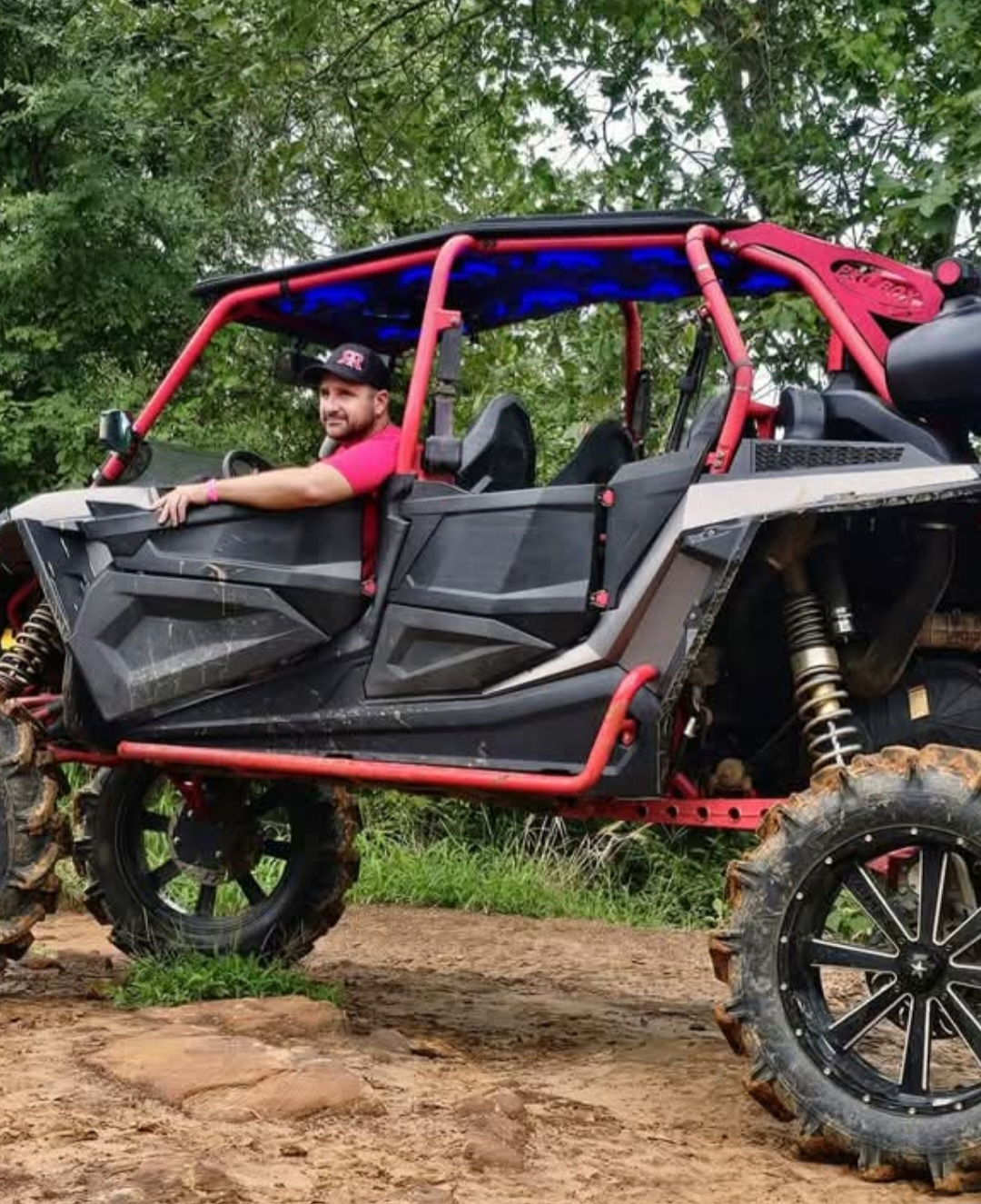Jerry Farmer driving an off road go kart.