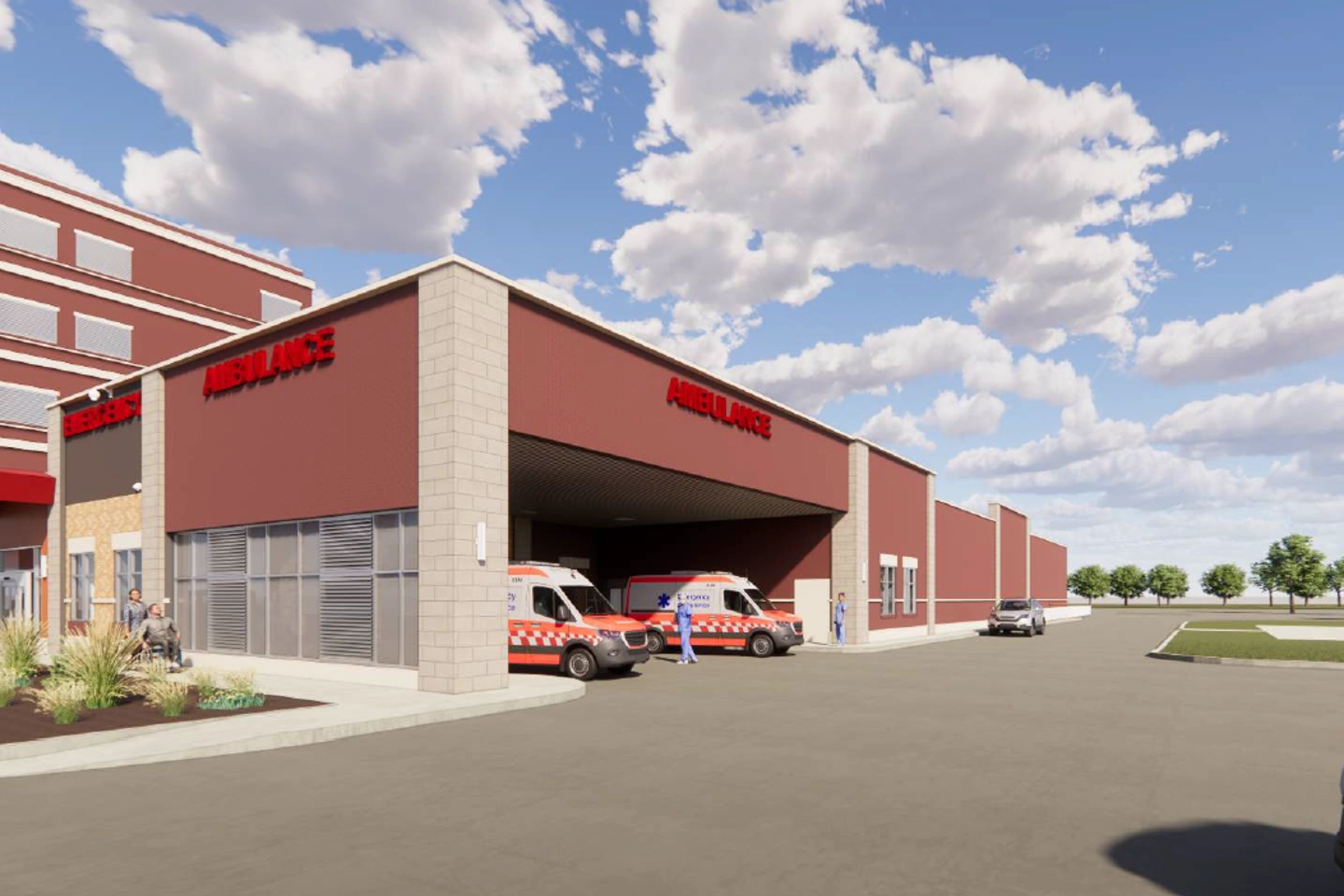 Computer Rendering of new ER entrance at Medical City Alliance.