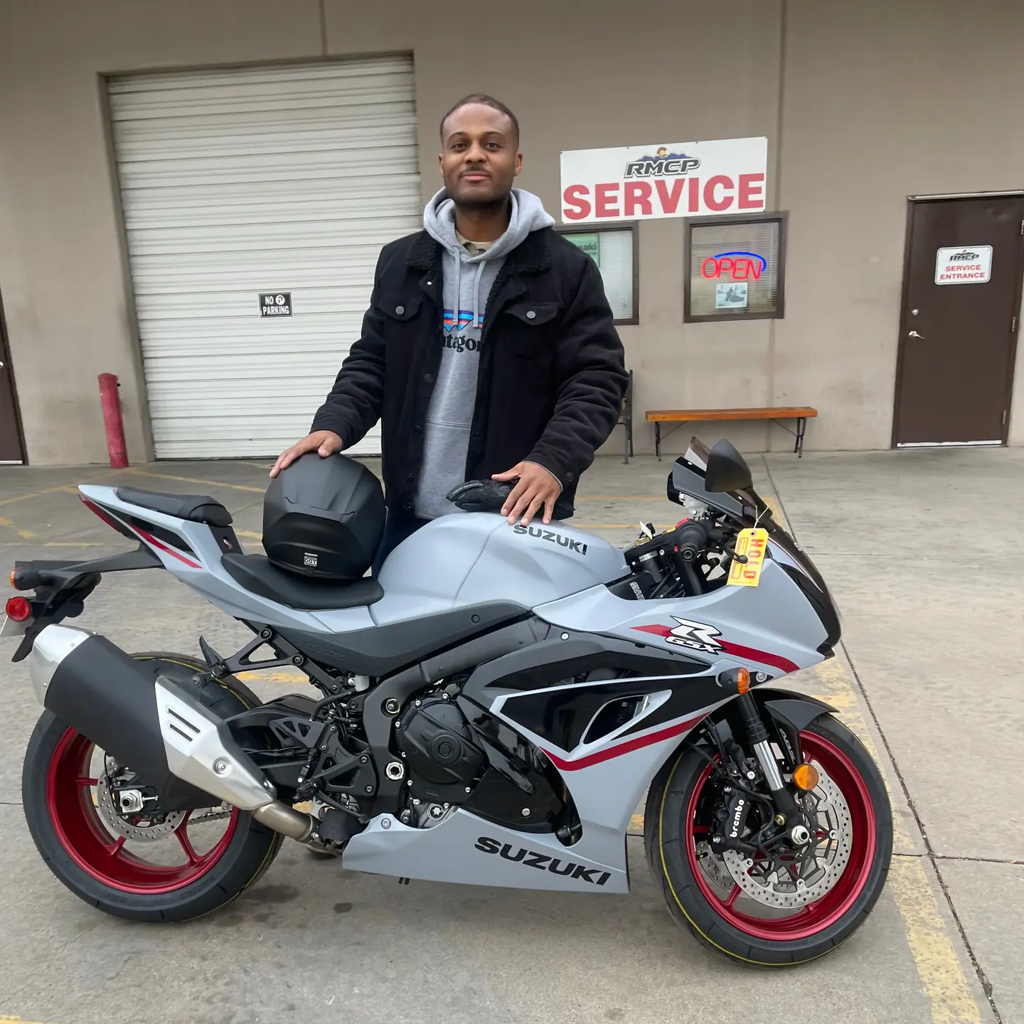 Nick and his motorcycle.
