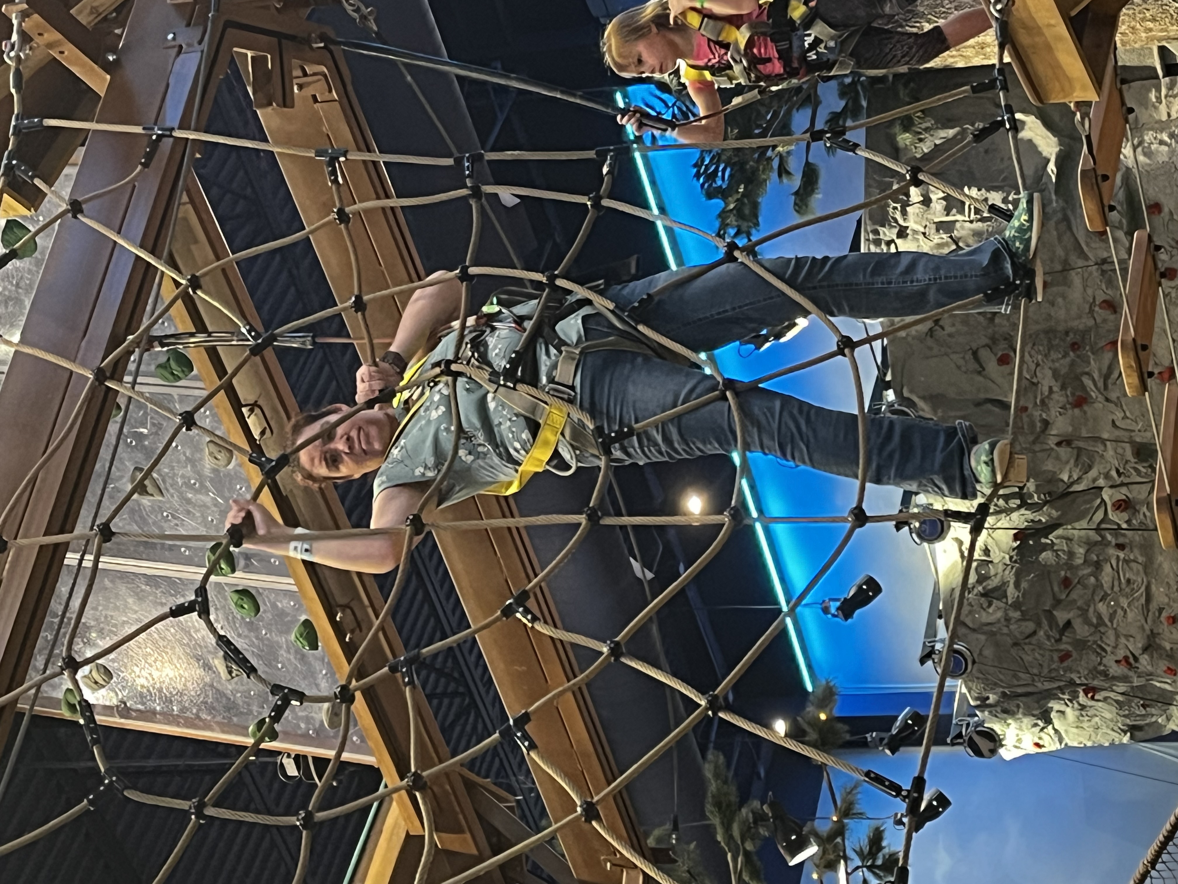 Liz on a the ropes course