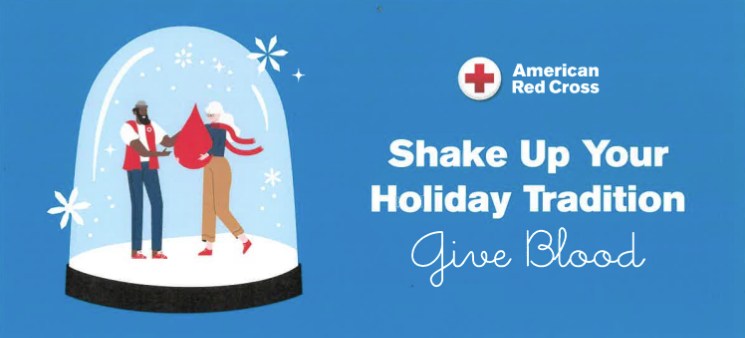 Shake Up Your Holiday Tradition. Give Blood. American Red Cross.