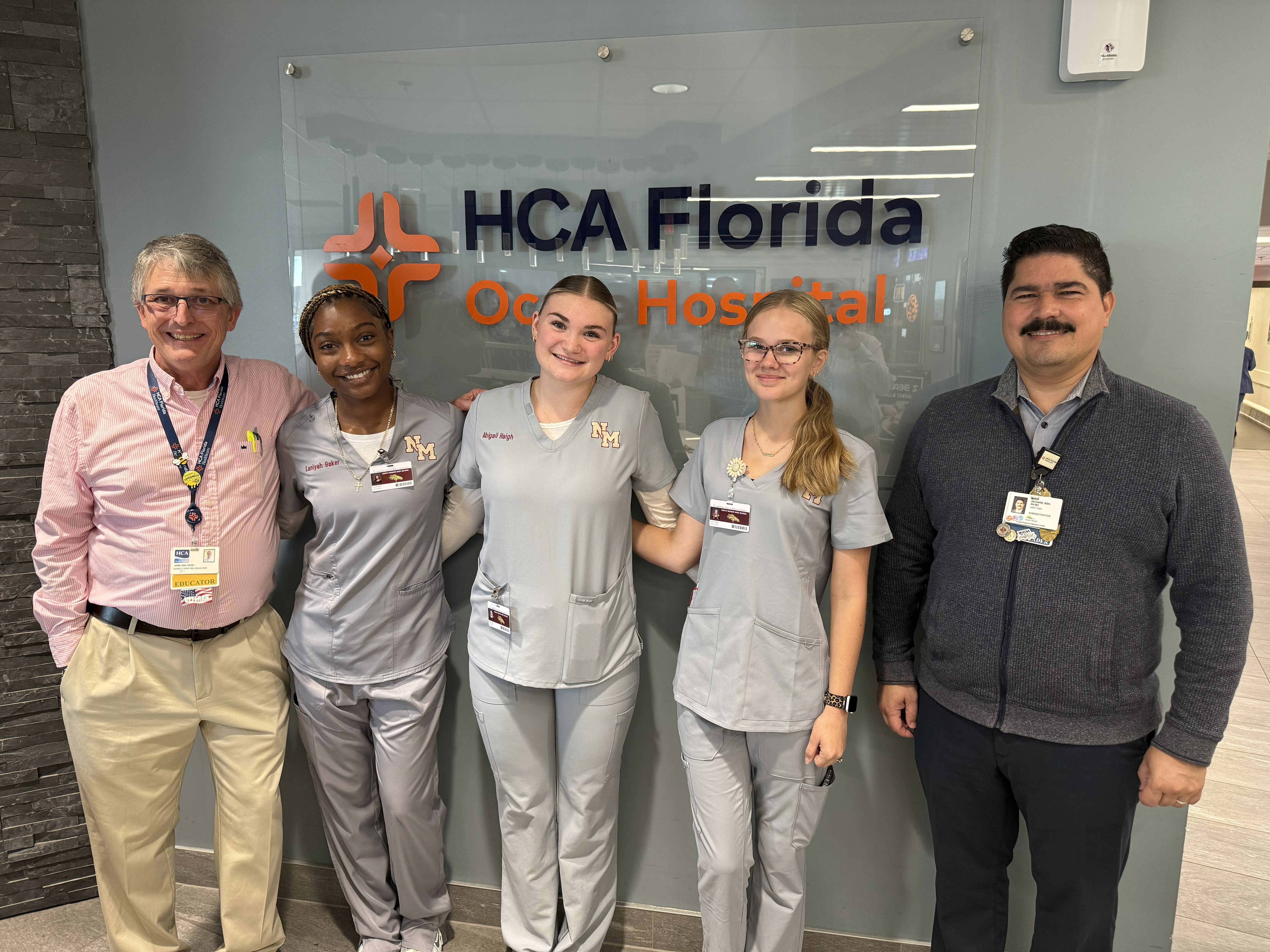 HCA Team members Jamie Ledford, Laniyah Baker, Abigail Haigh, Gracie Phillips, and Richard Rivera.