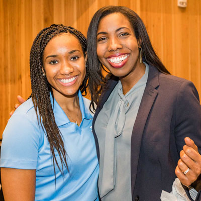 A recipient of the Neal Kocurek Scholarship with her mentor.
