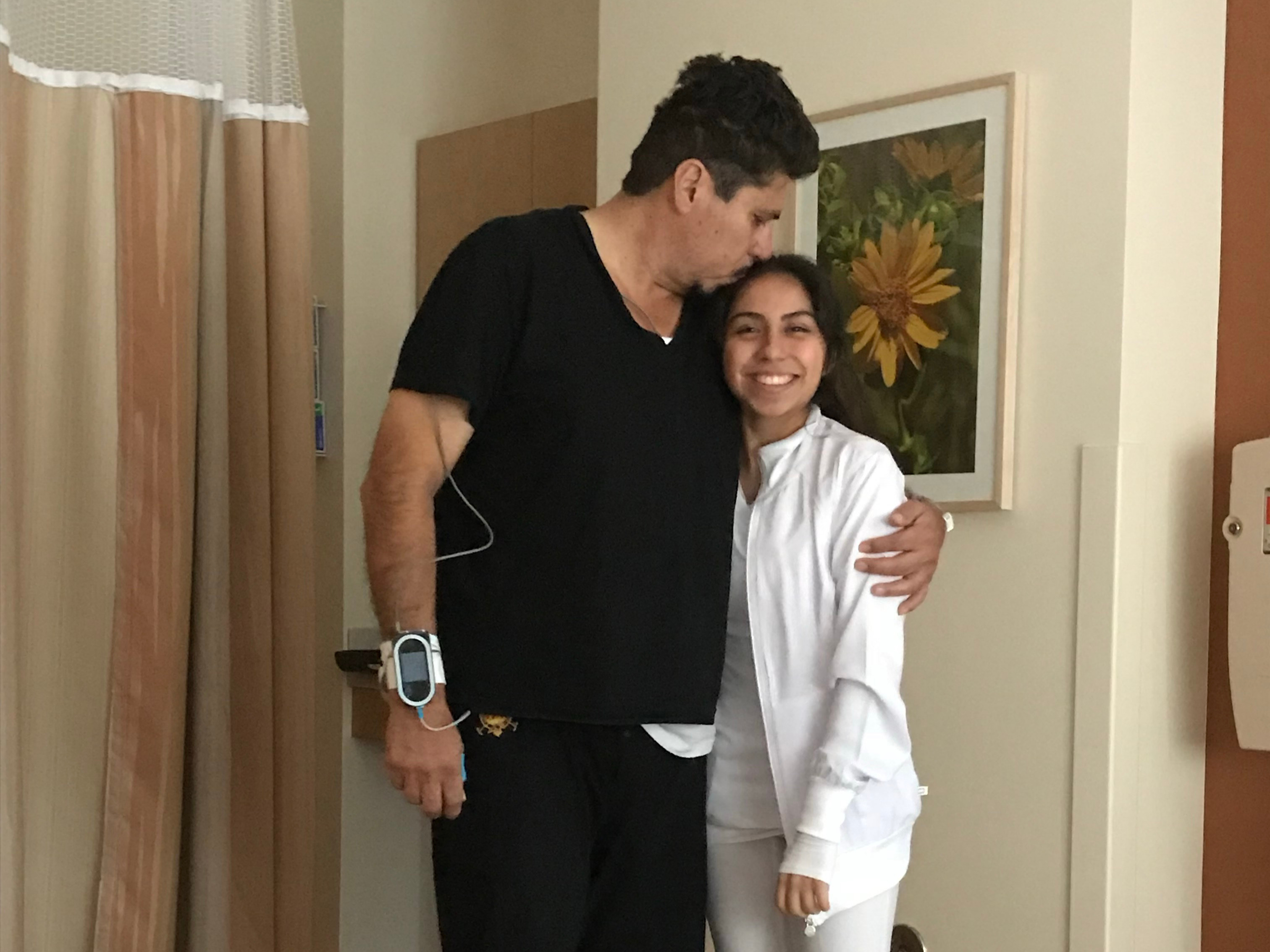 Aracely Castro with her father, Juan, whose kidney transplant inspired her to pursue a career in healthcare.