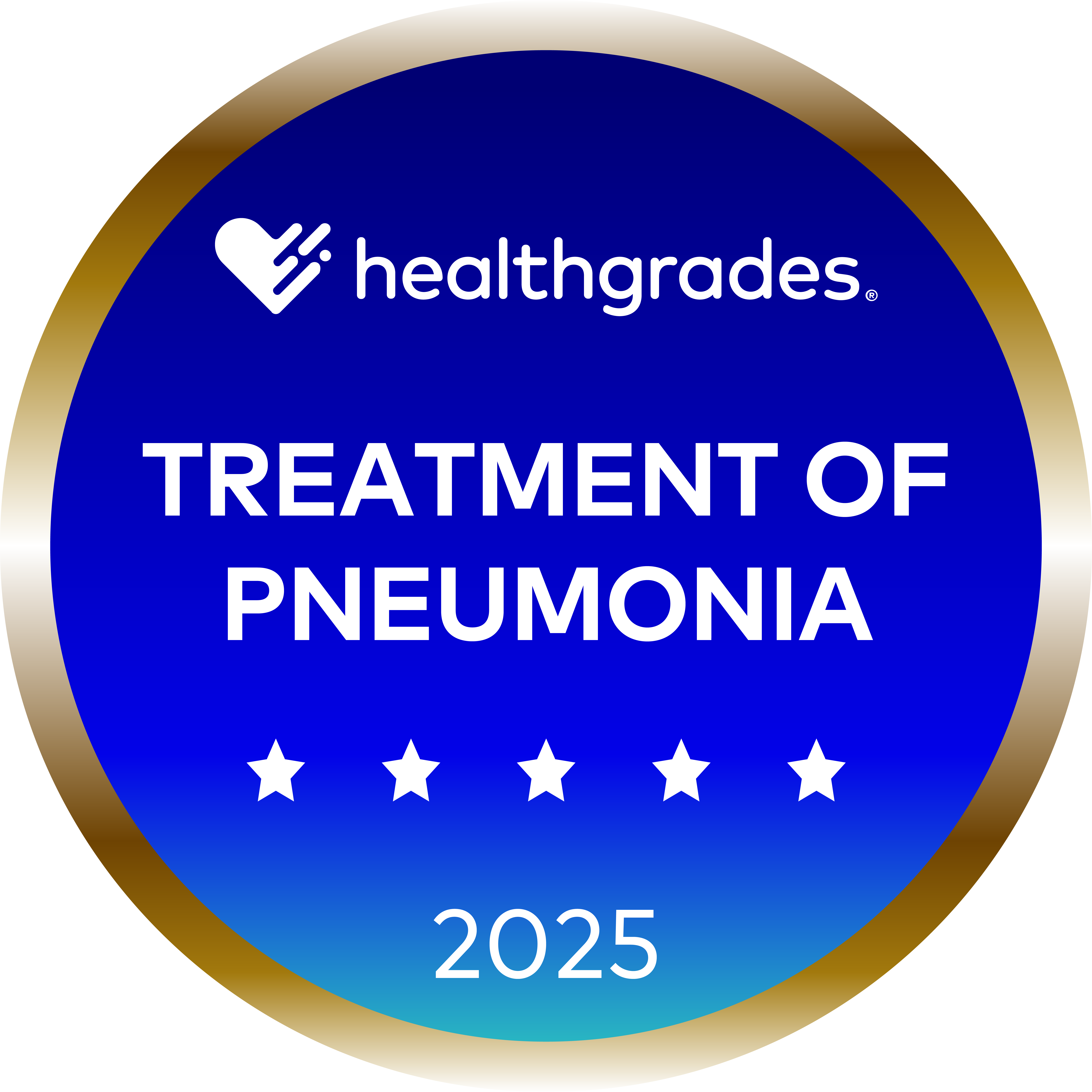 Healthgrades Treatment of Pneumonia 5 Star 2025 award