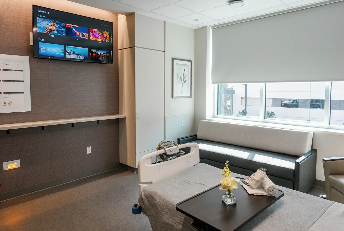 Medical City Arlington hospital patient room.