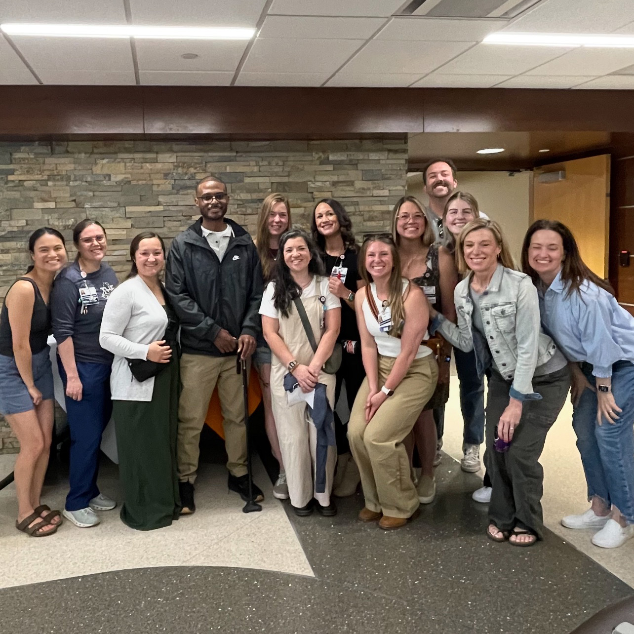 Nick Jackson reunites with members of the HCA HealthONE Swedish team who provided care following his motorcycle accident.