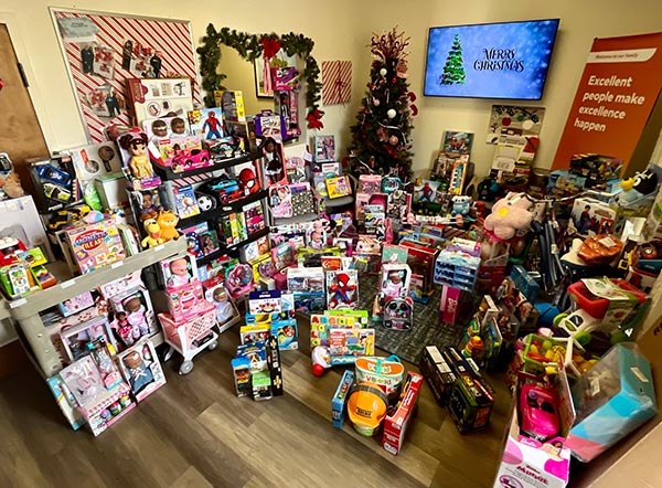 Team Colleton's collection of Christmas gifts for 55 children in need of a little extra holiday cheer.