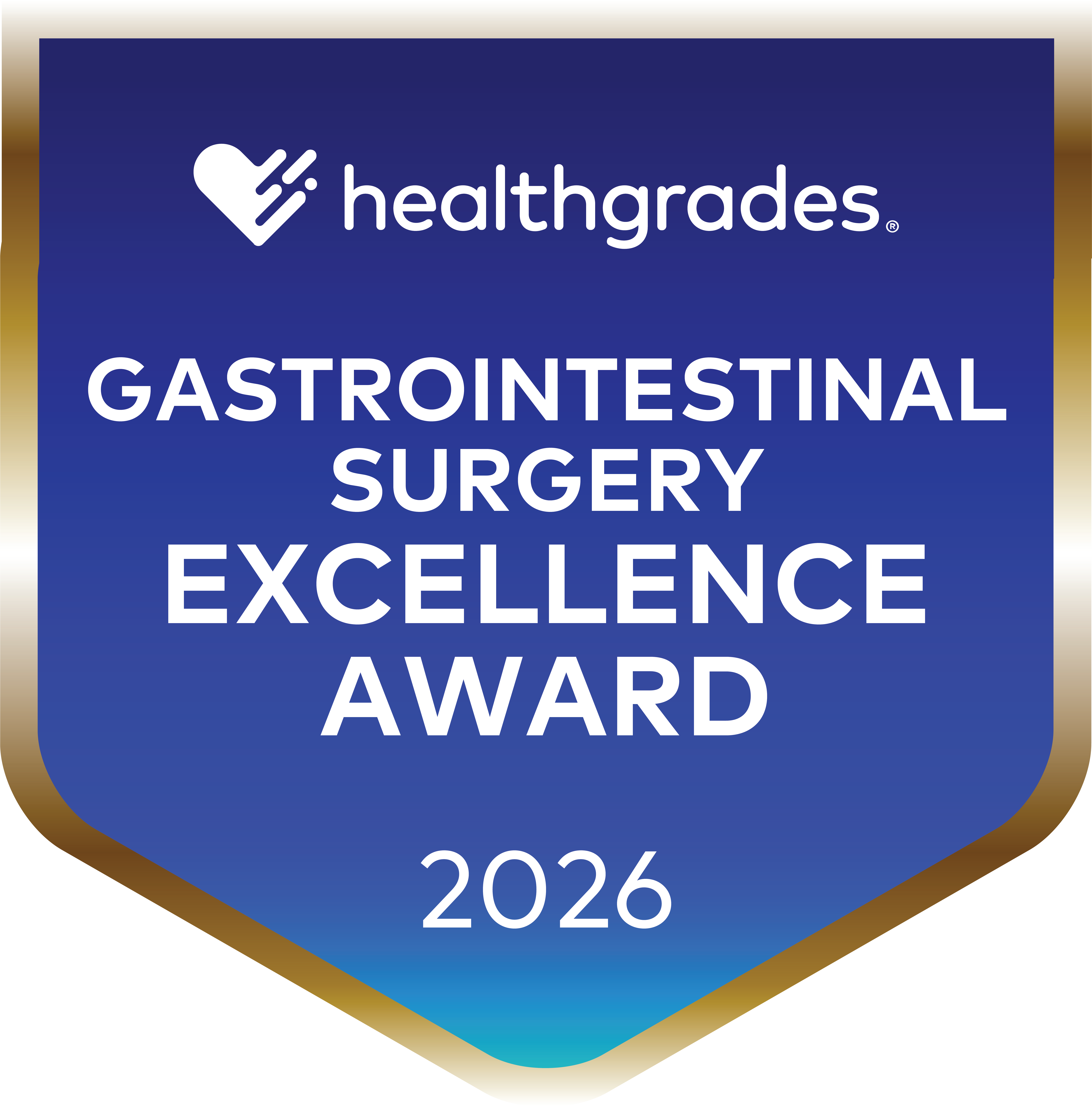 Healthgrades Gastrointestinal Surgery Excellence Award 2026.