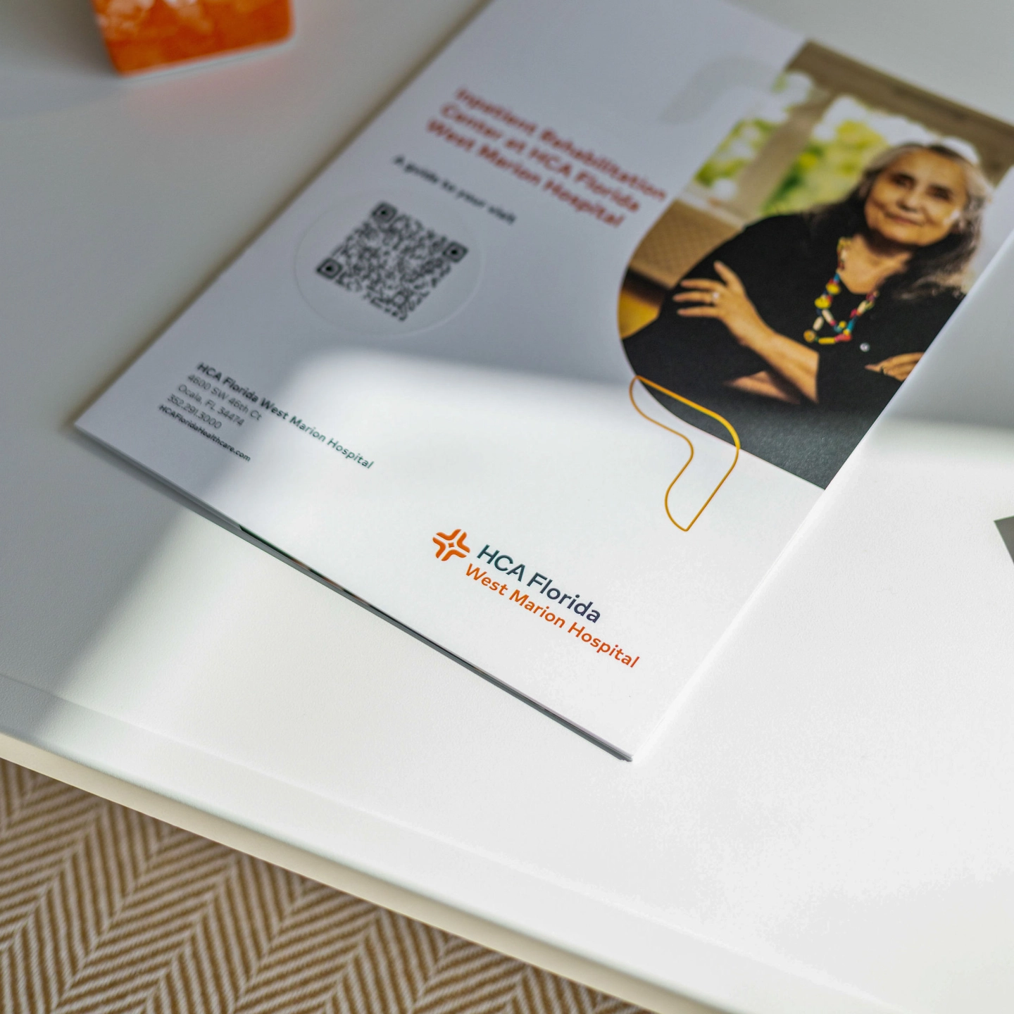 A patient booklet for the inpatient rehabilitation unit at HCA Florida West Marion Hospital, which guides patients and their families through what to expect during their stay.