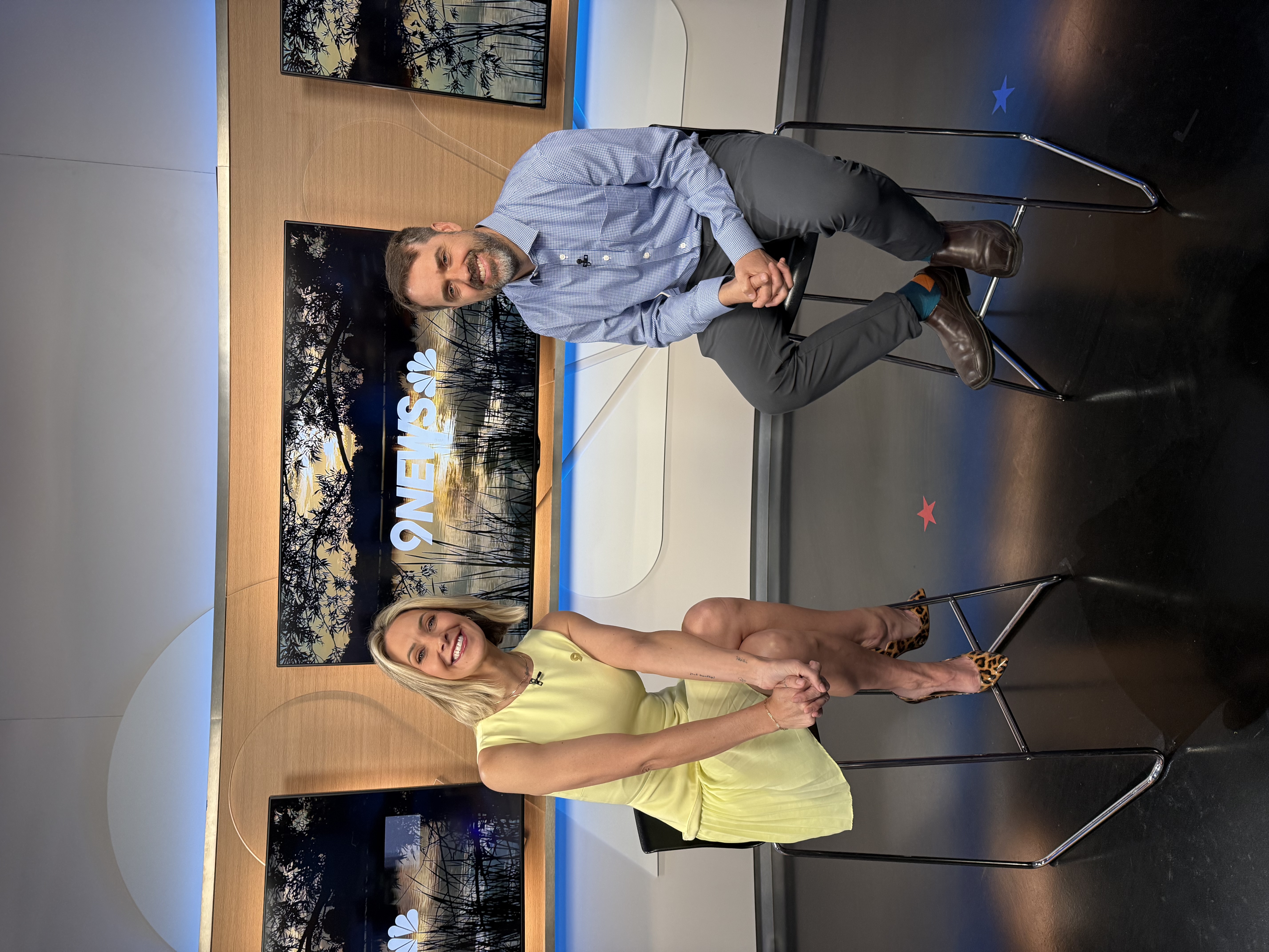Dr. Neil Cella on the set of 9News