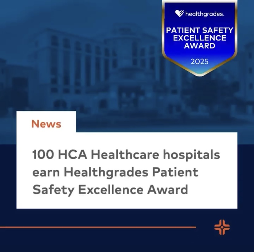 News: 100 HCA Healthcare Hospitals Earn Healthgrades Patient Safety Excellence Award
