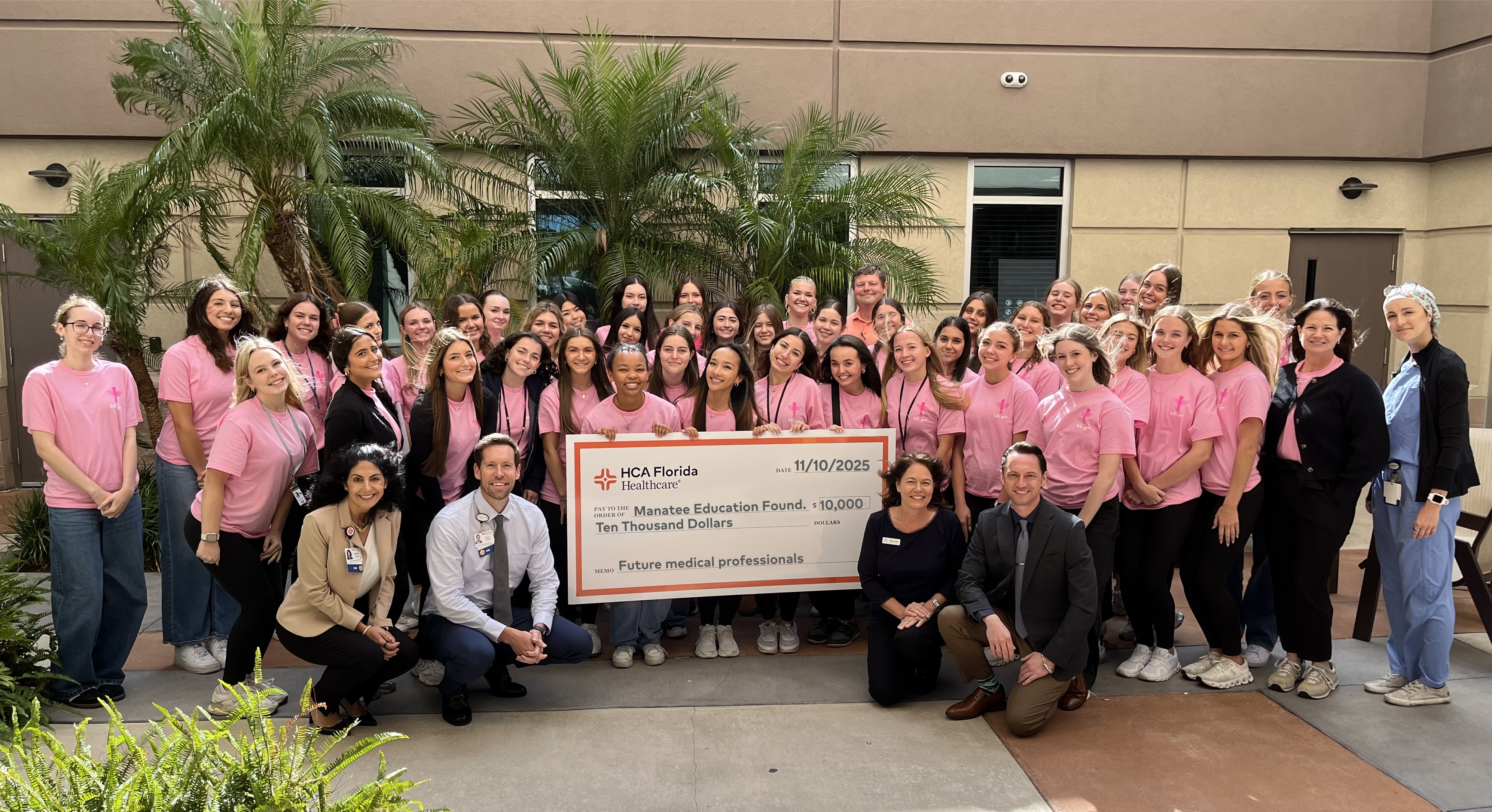 HCA Florida Blake Hospital donated $10,000 to the Manatee Education Foundation to support medical clubs and programs at local high schools.