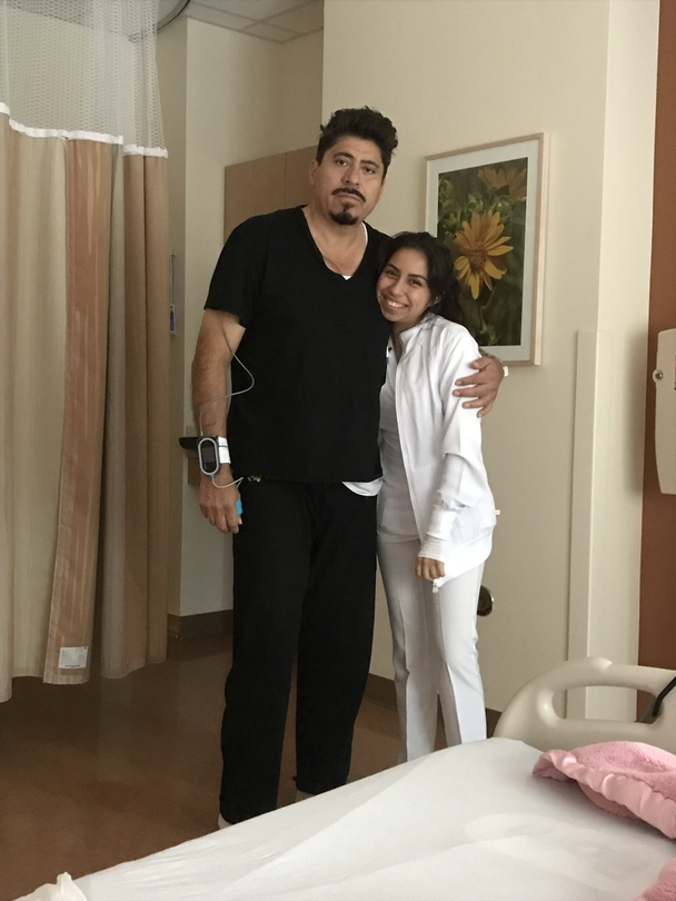 Aracely Castro with her father, a kidney transplant recipient