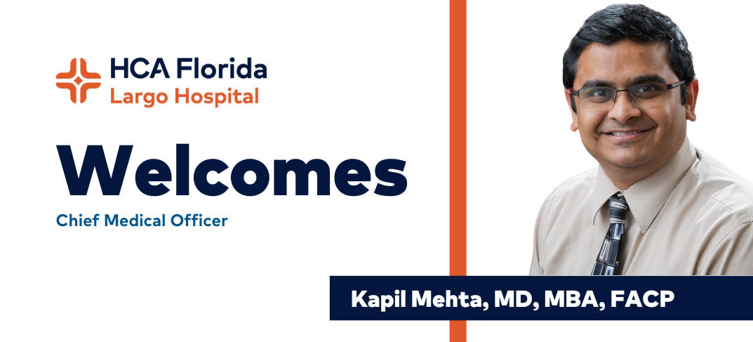 Welcoming the new CMO, Kapil Mehta, at HCA Florida Largo hospital.