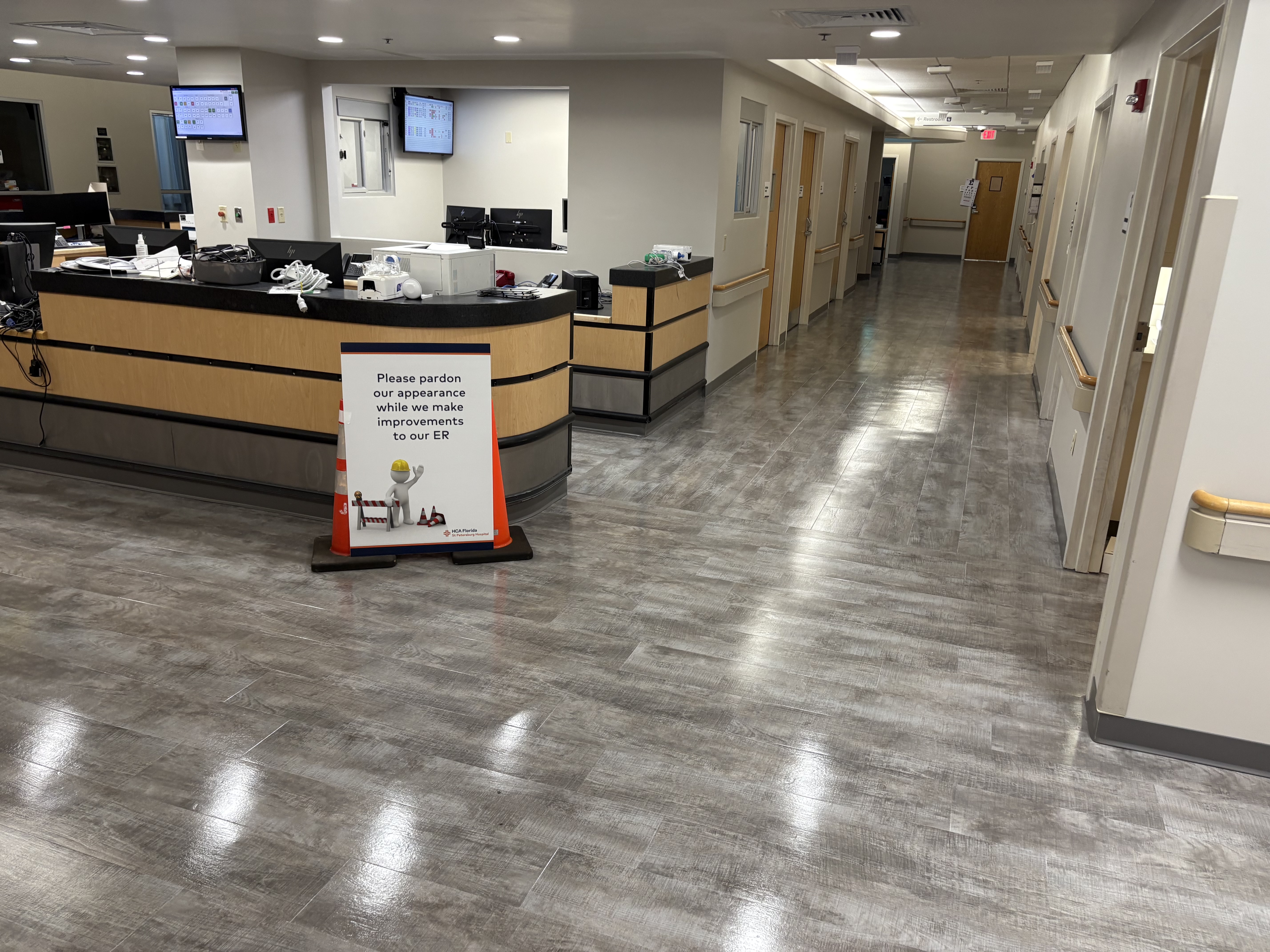 Entrance area to HCA Florida St. Petersburg Hospital after renovation. 