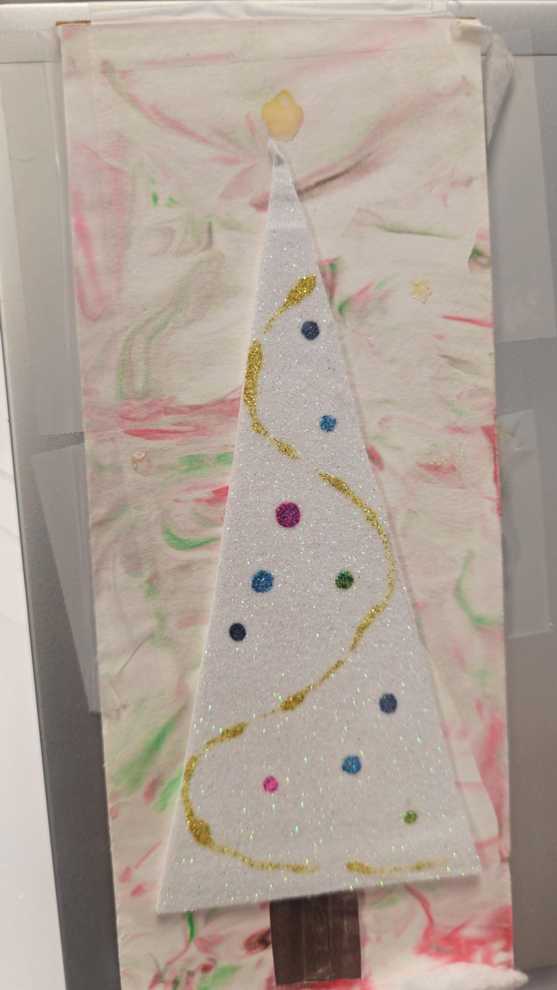 One of the Christmas cards that Kim Peacock made for one of the staff members in outpatient rehabilitation.