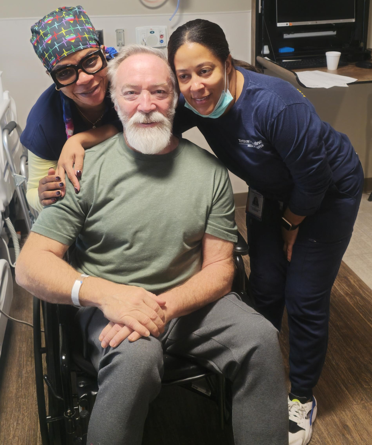 Harold Brockett and nurses