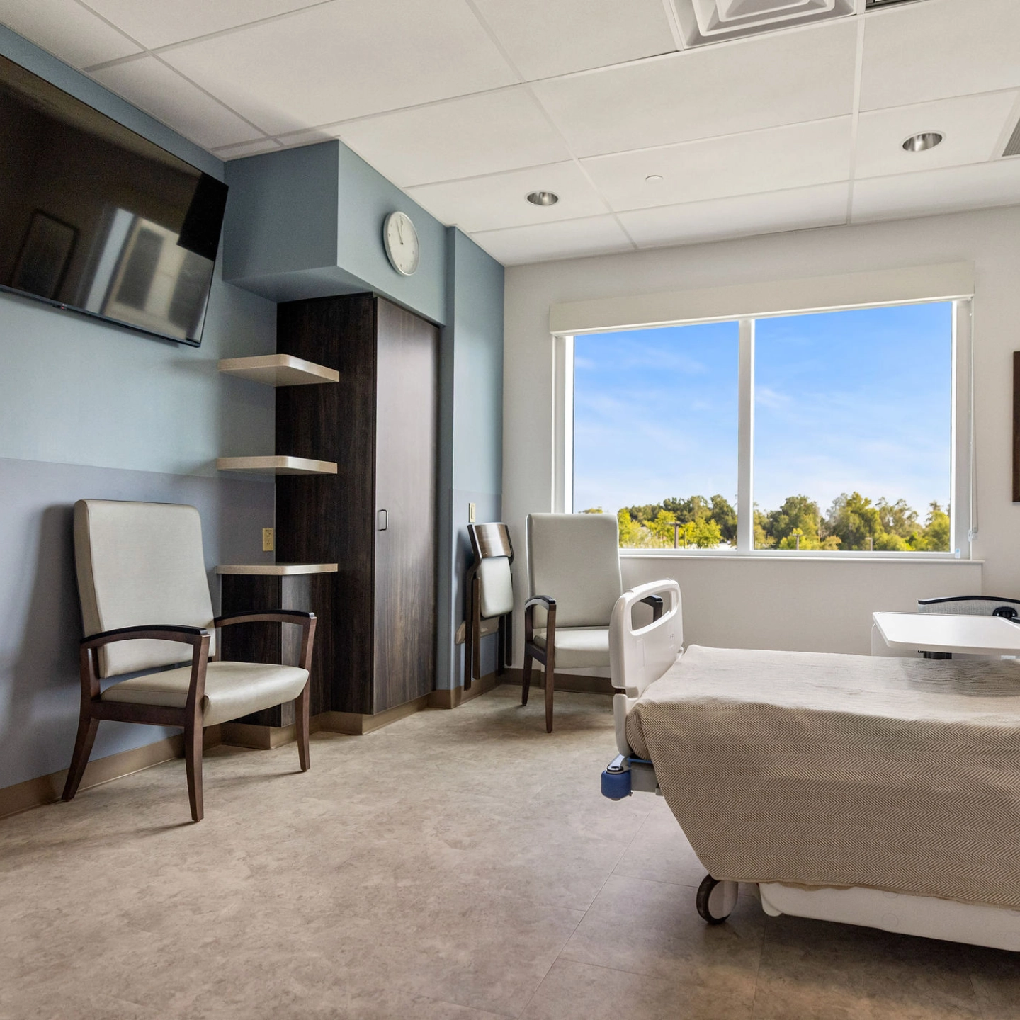 A patient room at the expanded inpatient rehabilitation unit at HCA Florida West Marion Hospital.