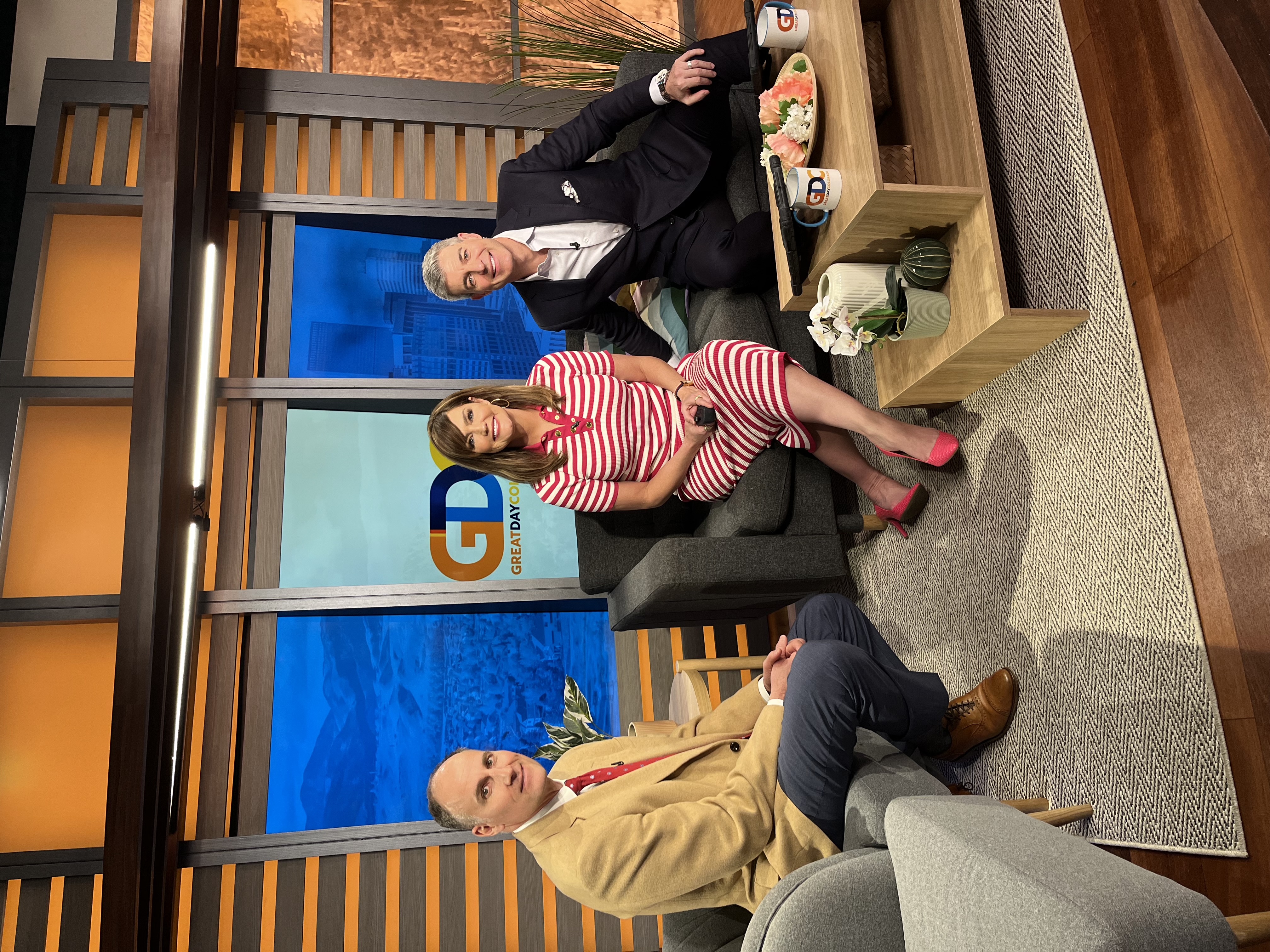  Dr. Brian White sitting with the host of Great Day Colorado
