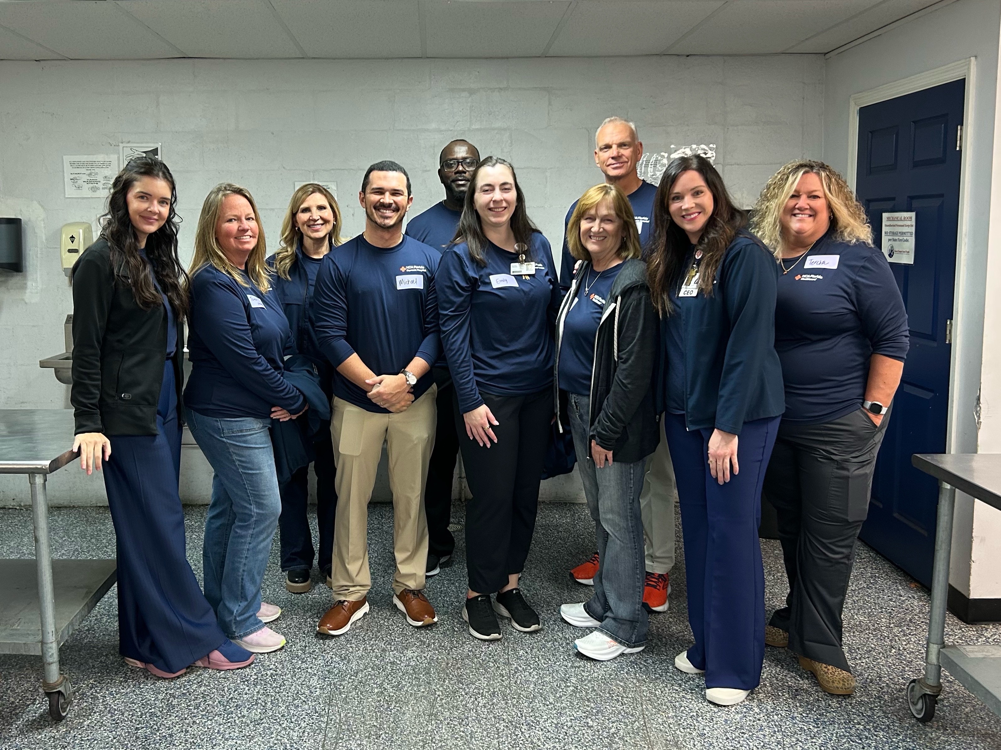 HCA Florida Healthcare Fawcett Hospital volunteering at Harry Chapin Food Bank in Southwest Florida.