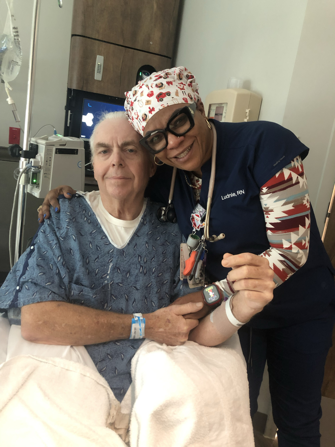 David Johnson and his nurse.
