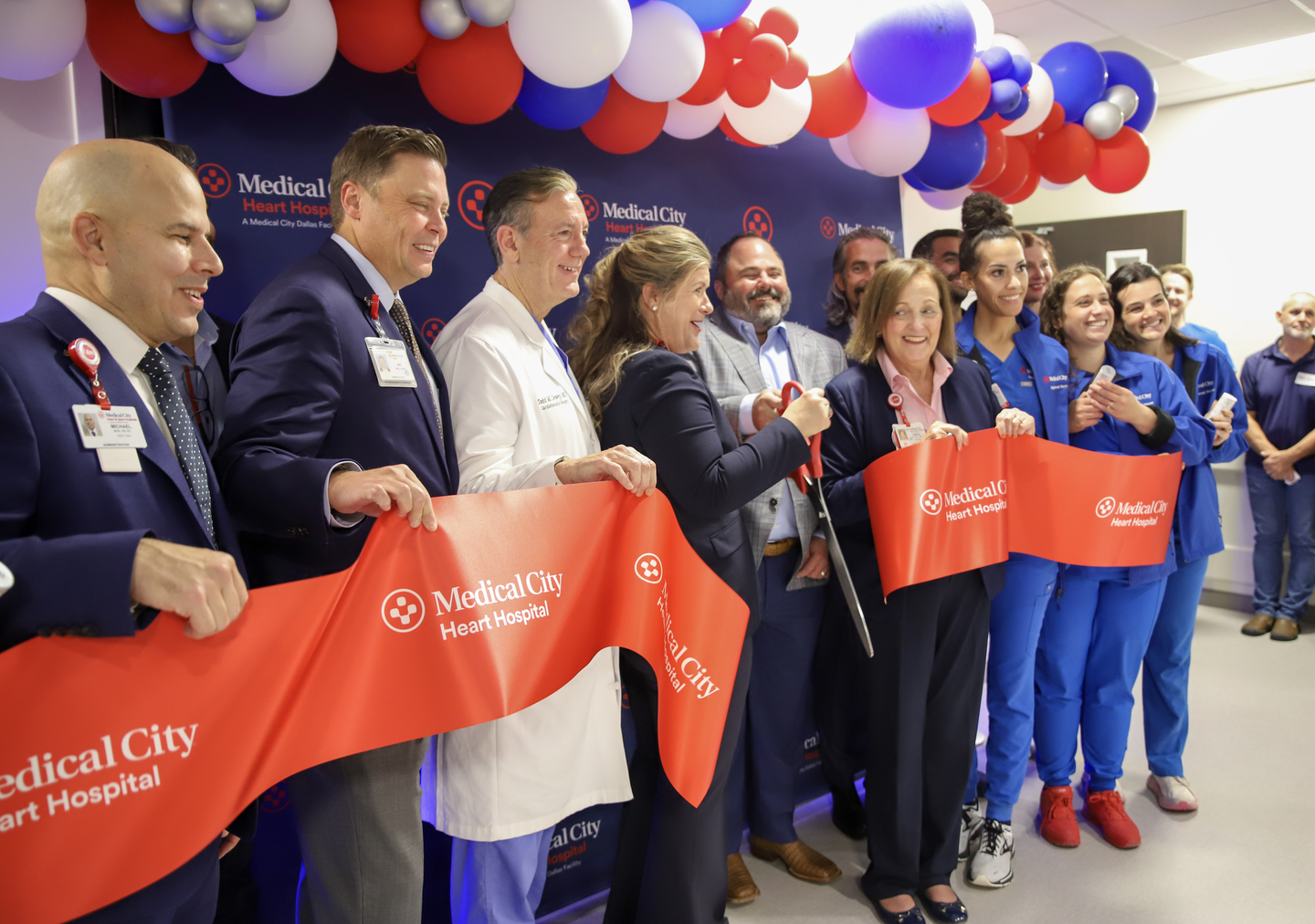 A ribbon cutting ceremony.