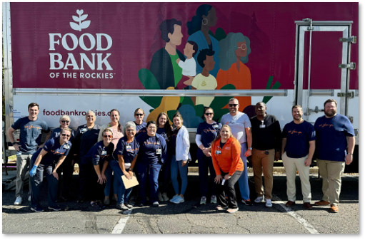 Mountain Ridge colleagues support the Month of Service efforts through donating on behalf of Food Bank of the Rockies