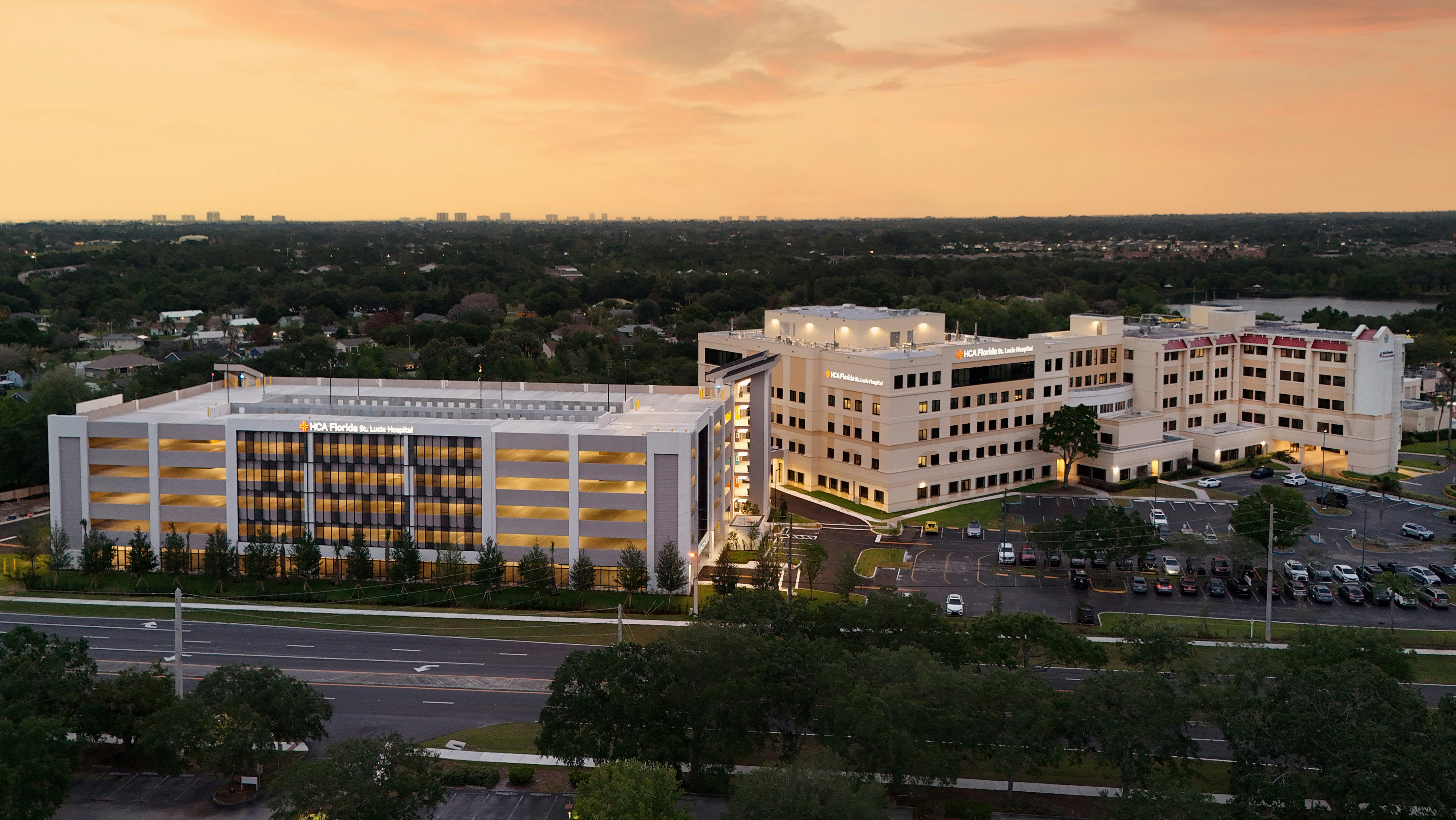 St. Lucie exterior view of hospital.