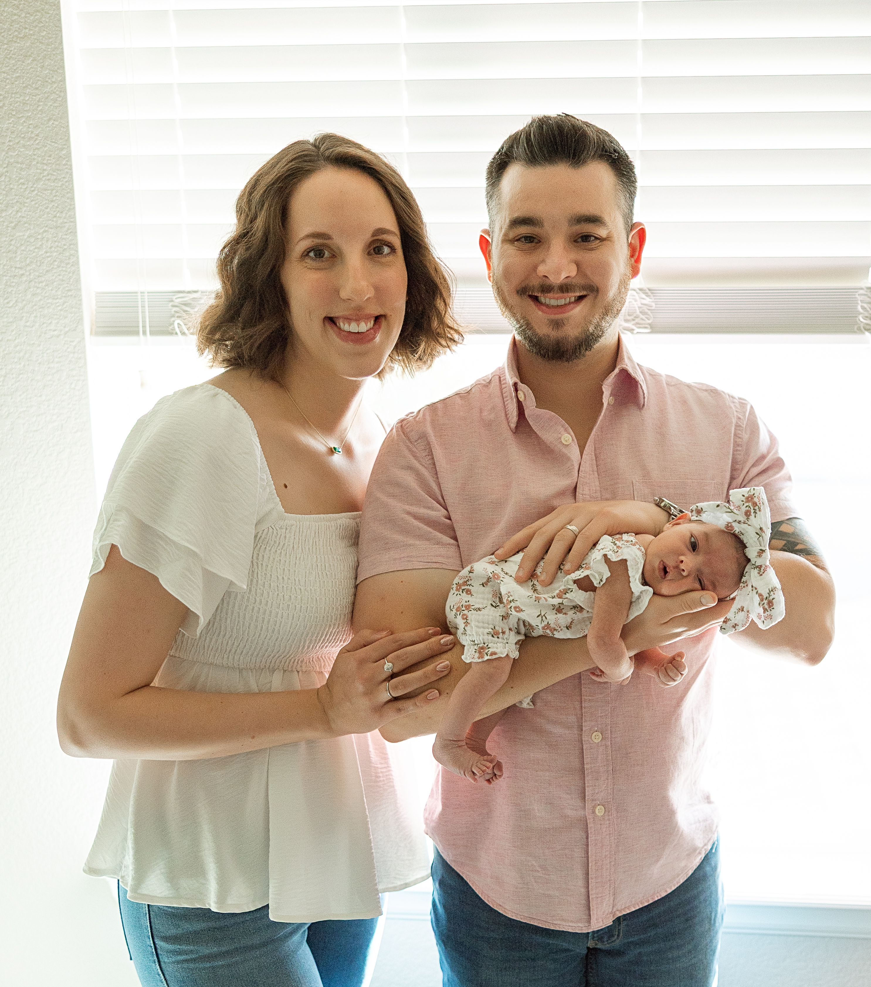 Zack and Lia Shields, with new baby, Genevieve.