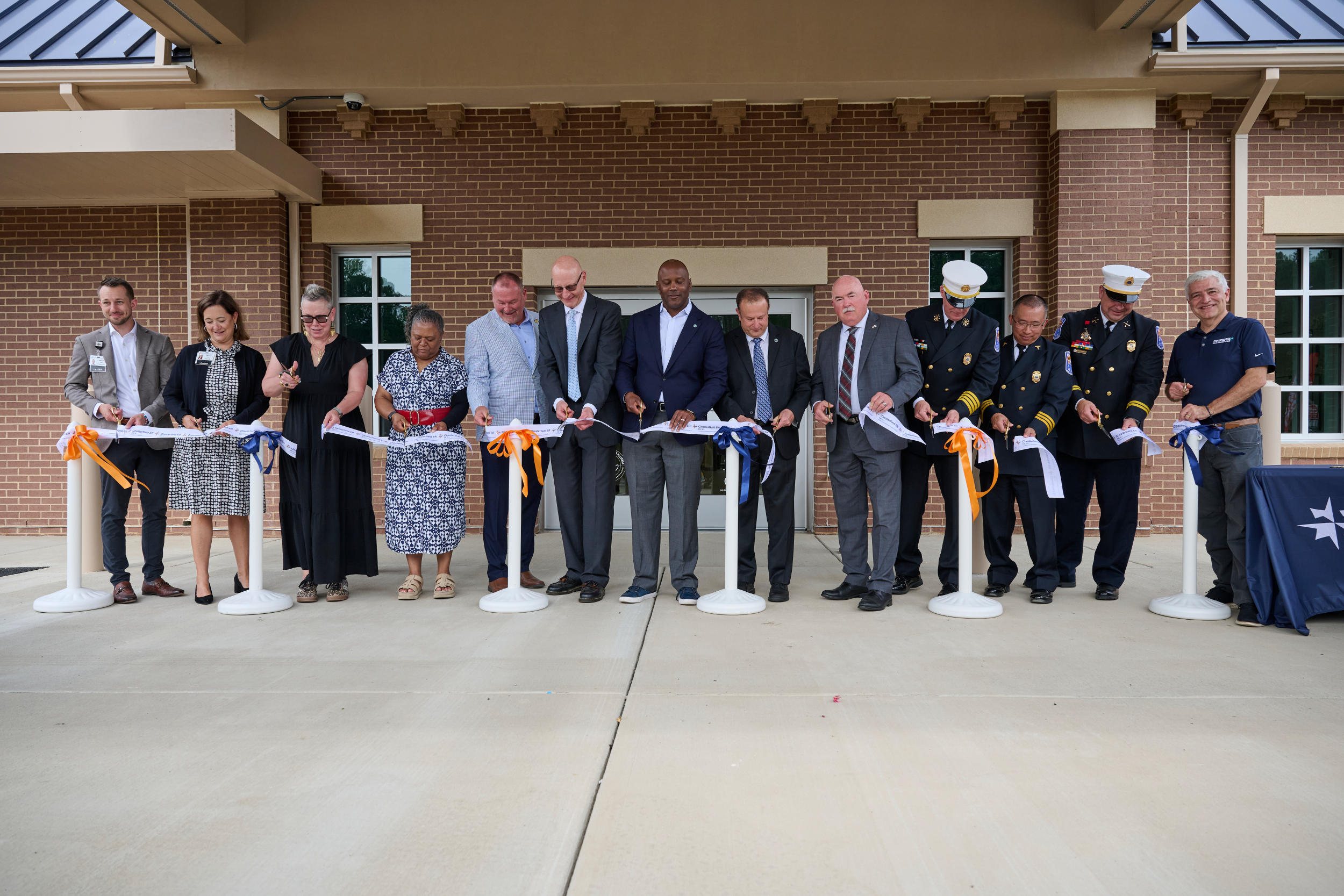 Ribbon cutting celebration for the opening of the Chesterfield ER