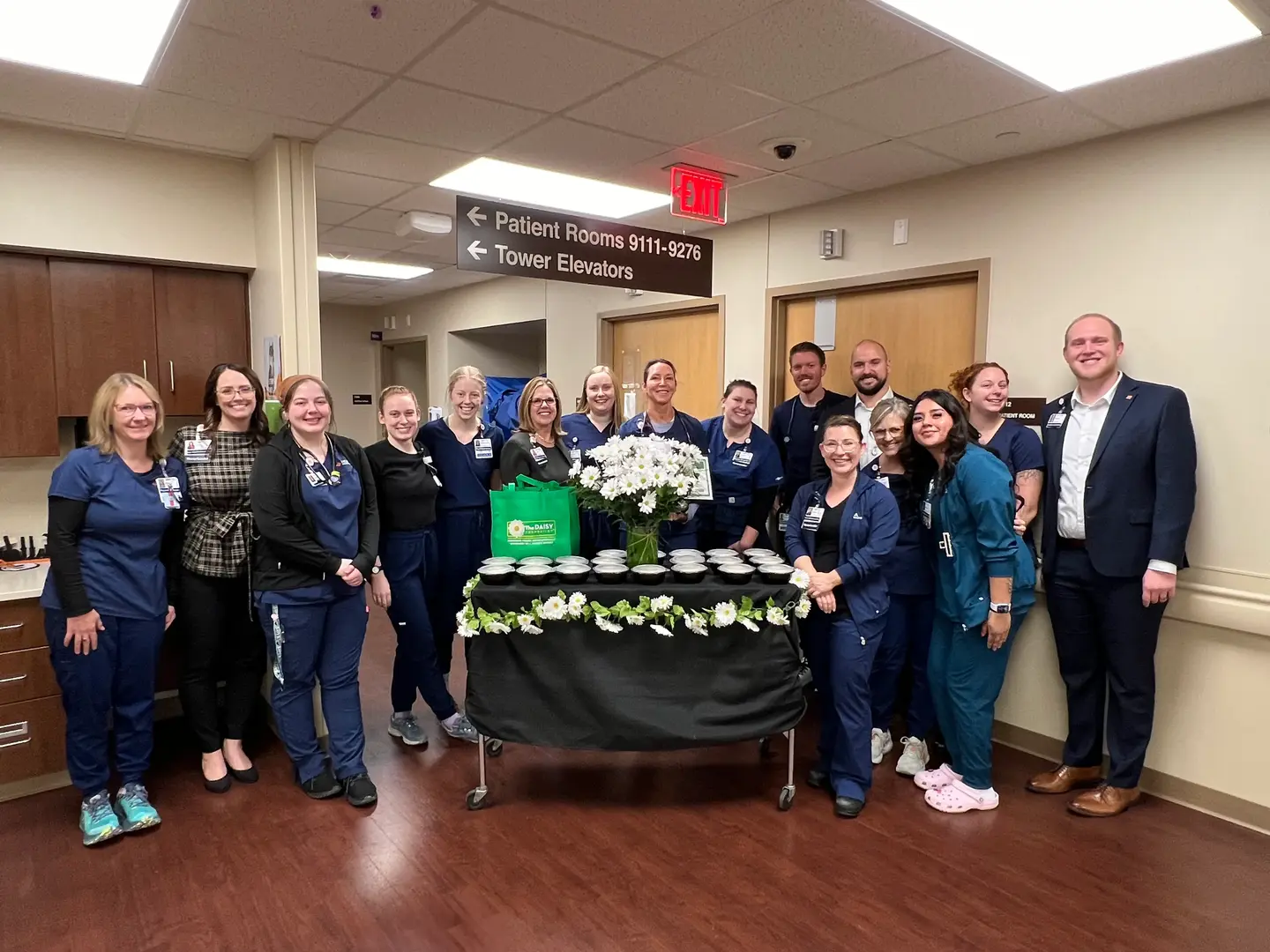 Dee Fallon with her team and HCA HealthONE Leadership.