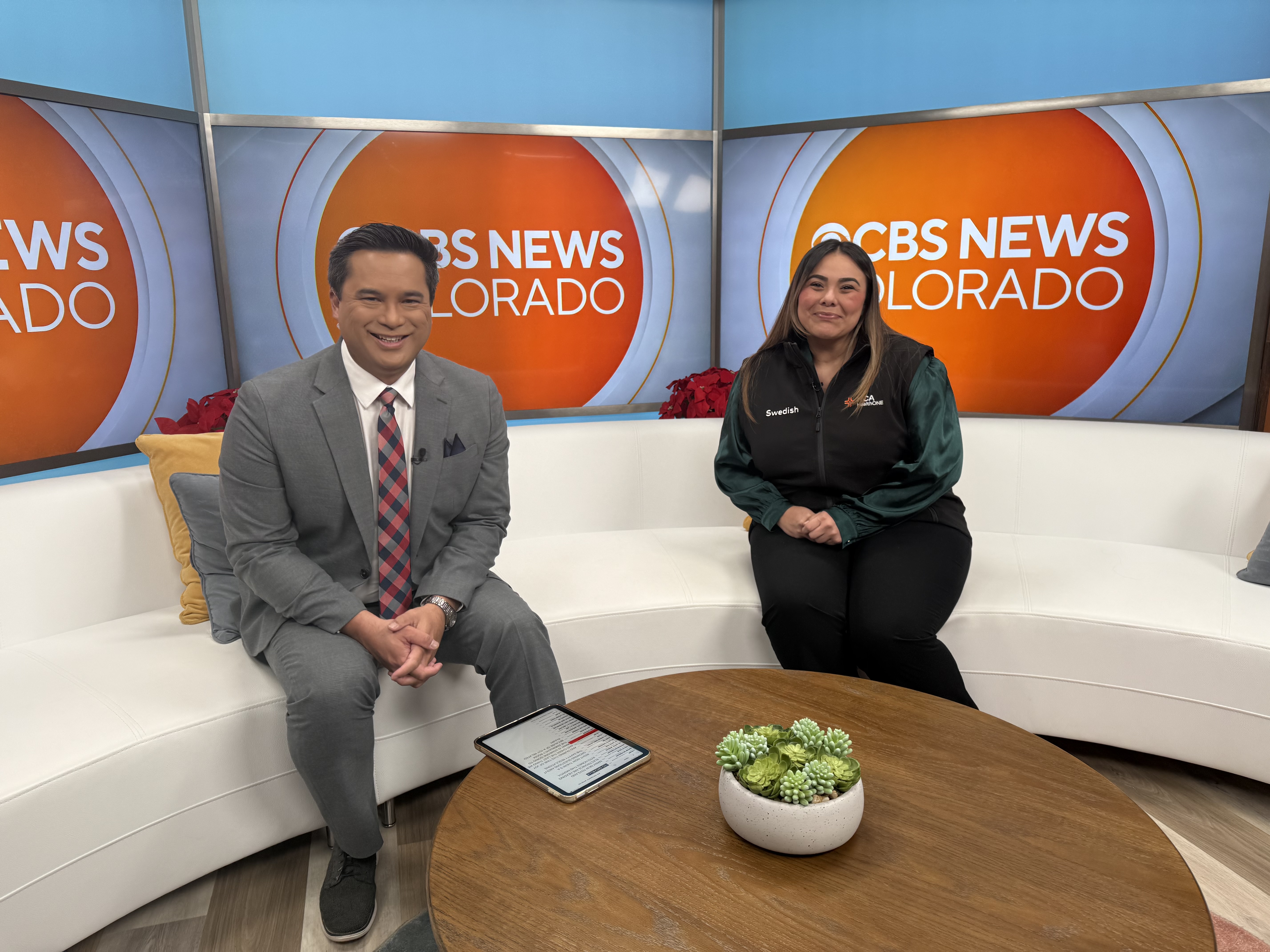 Savannah Bernal on the set of CBS News Colorado