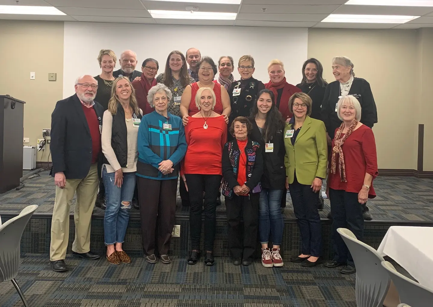 Group photo of volunteers at HCA HealthONE Rose