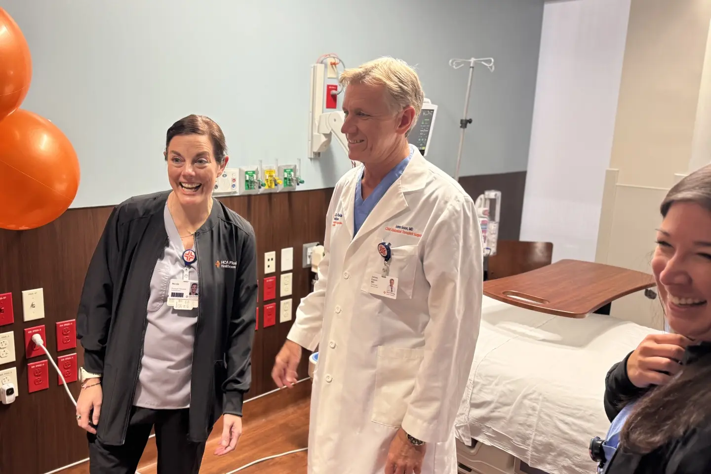 Transplant surgeon stands in new TICU.