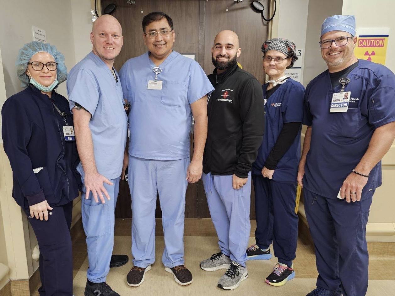 Non-thermal ablation procedure team at Fawcett Hospital.