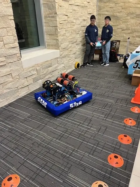 Academies of Loudoun - robot game - blue student built robots