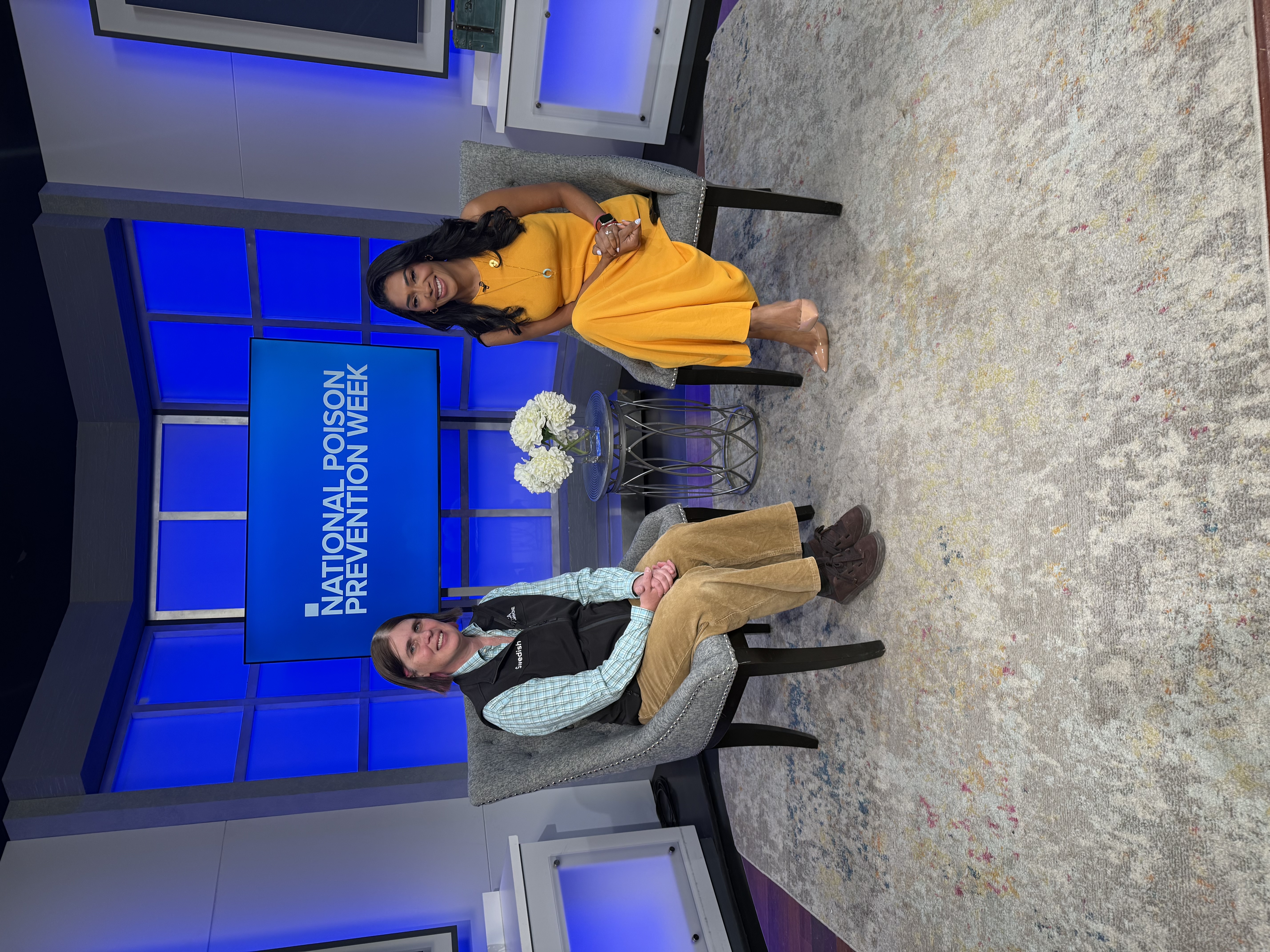 Missy Anderson, Trauma Program Director with HCA HealthONE Swedish on the set of 9News.