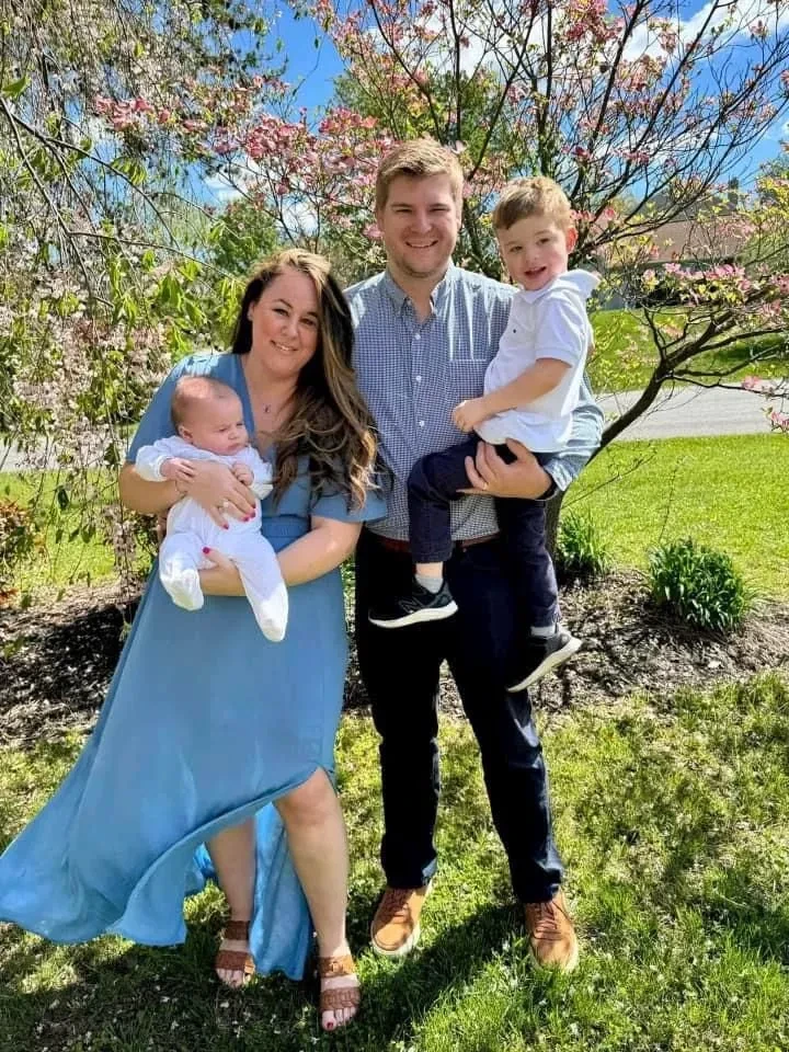Emily Betterton with her husband and two kids.