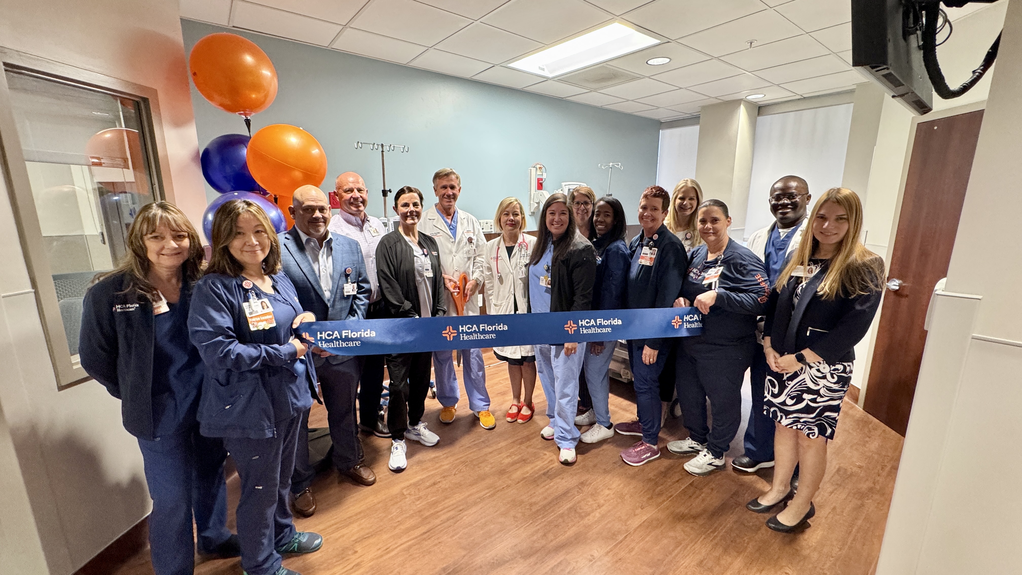 Transplant team poses in new TICU.