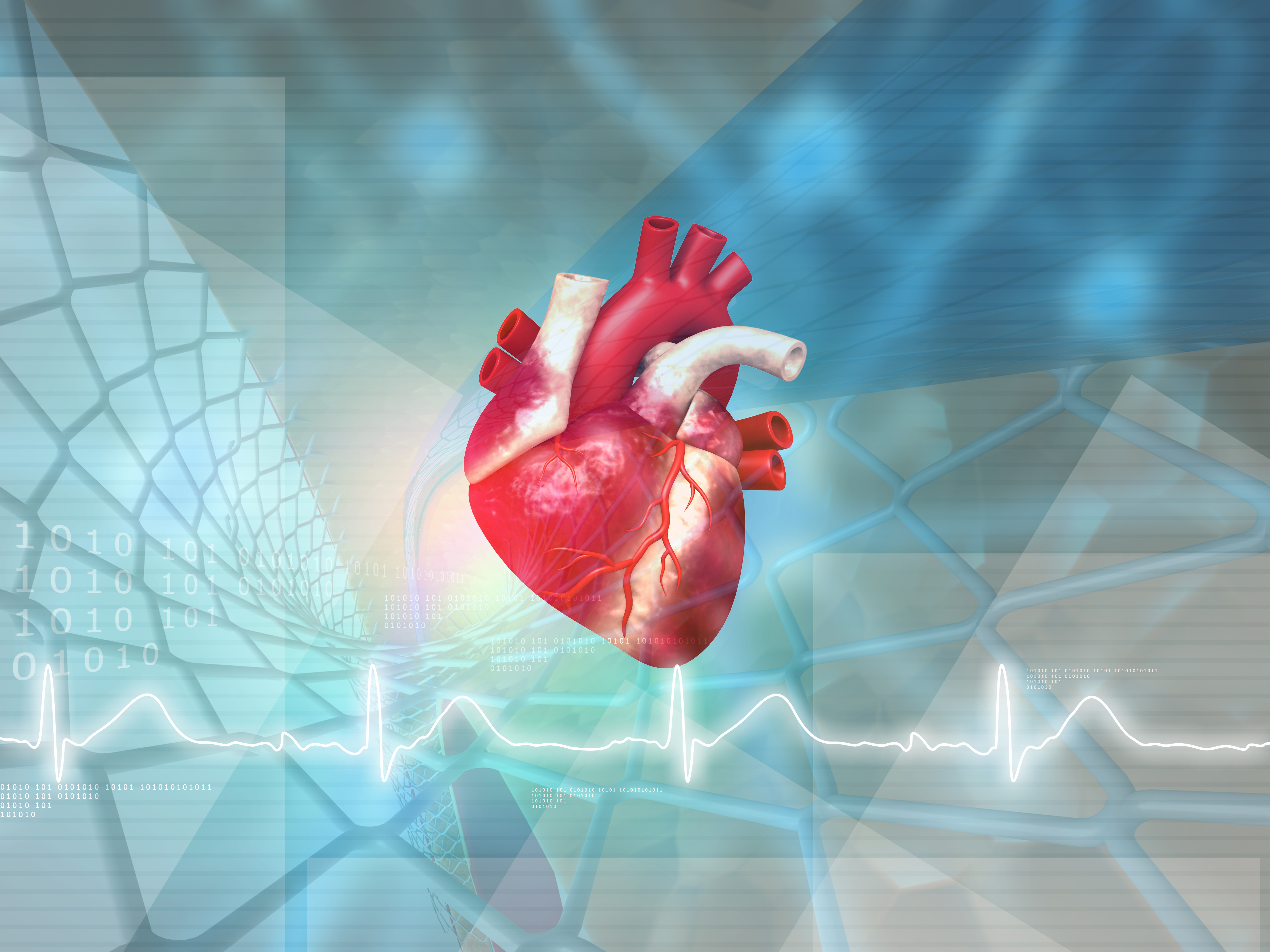 Heart health concept, abstract medical background - stock photo
