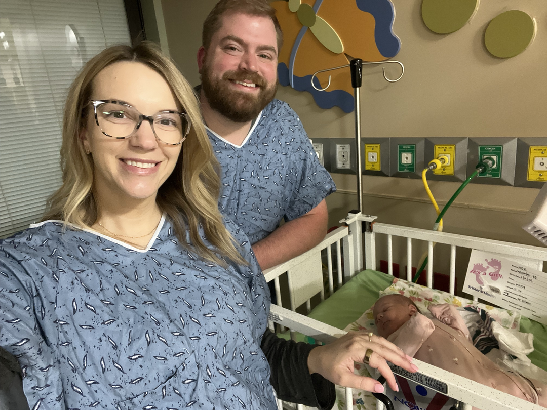 Jordan and her husband, with Tatum