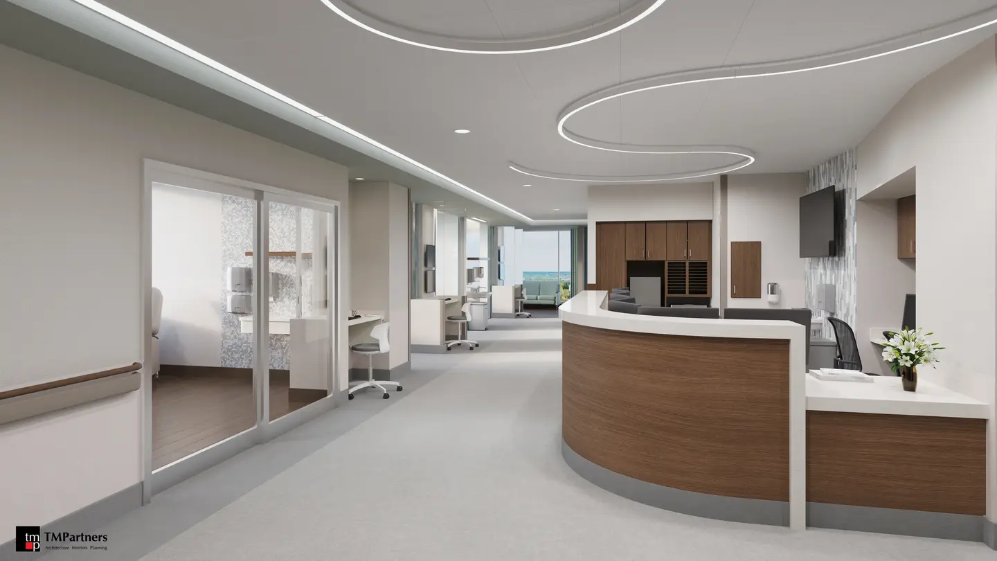 Rendering depicting completed Neonatal Intensive Care Unit of St. Lucie Hospital