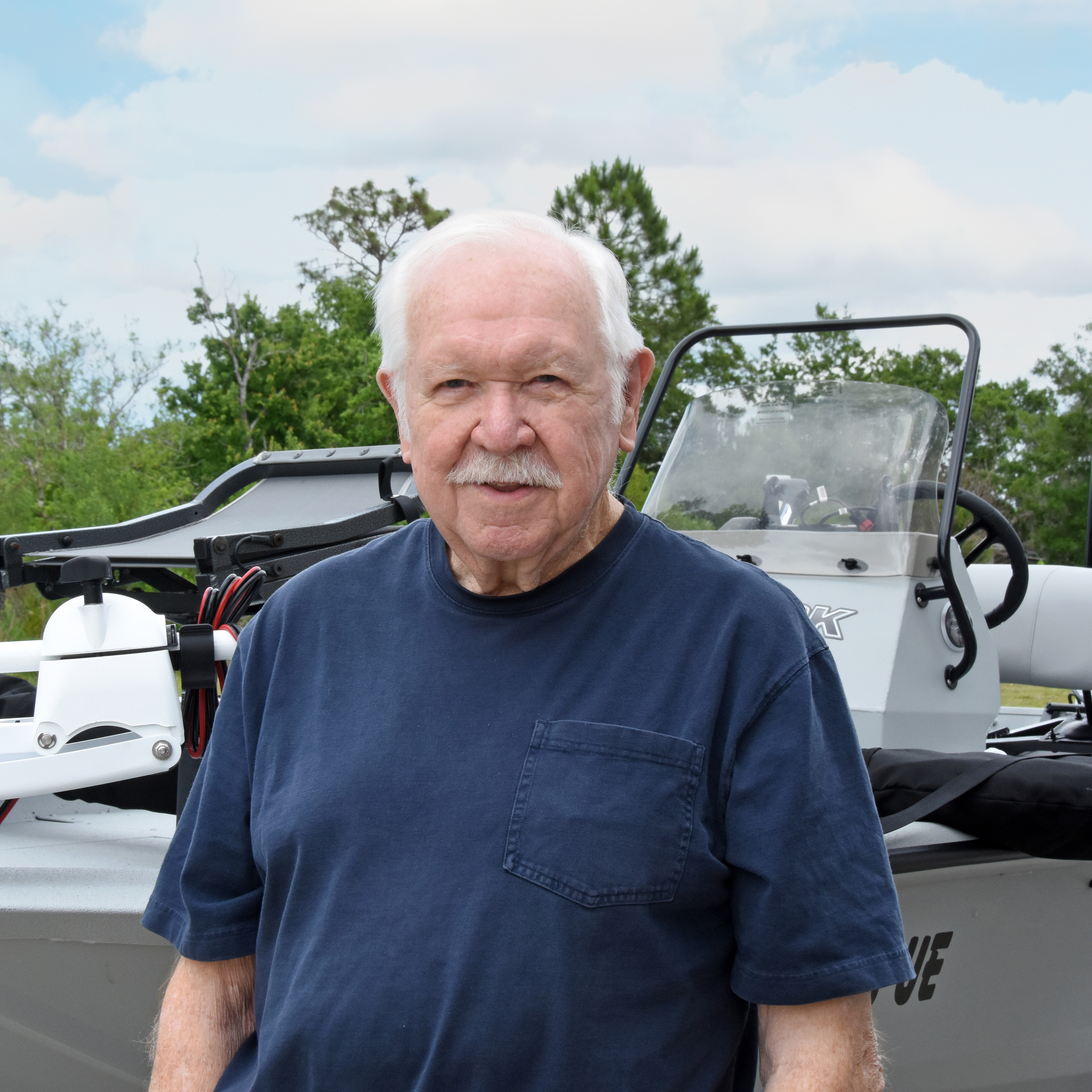Dana Burth with his new boat.